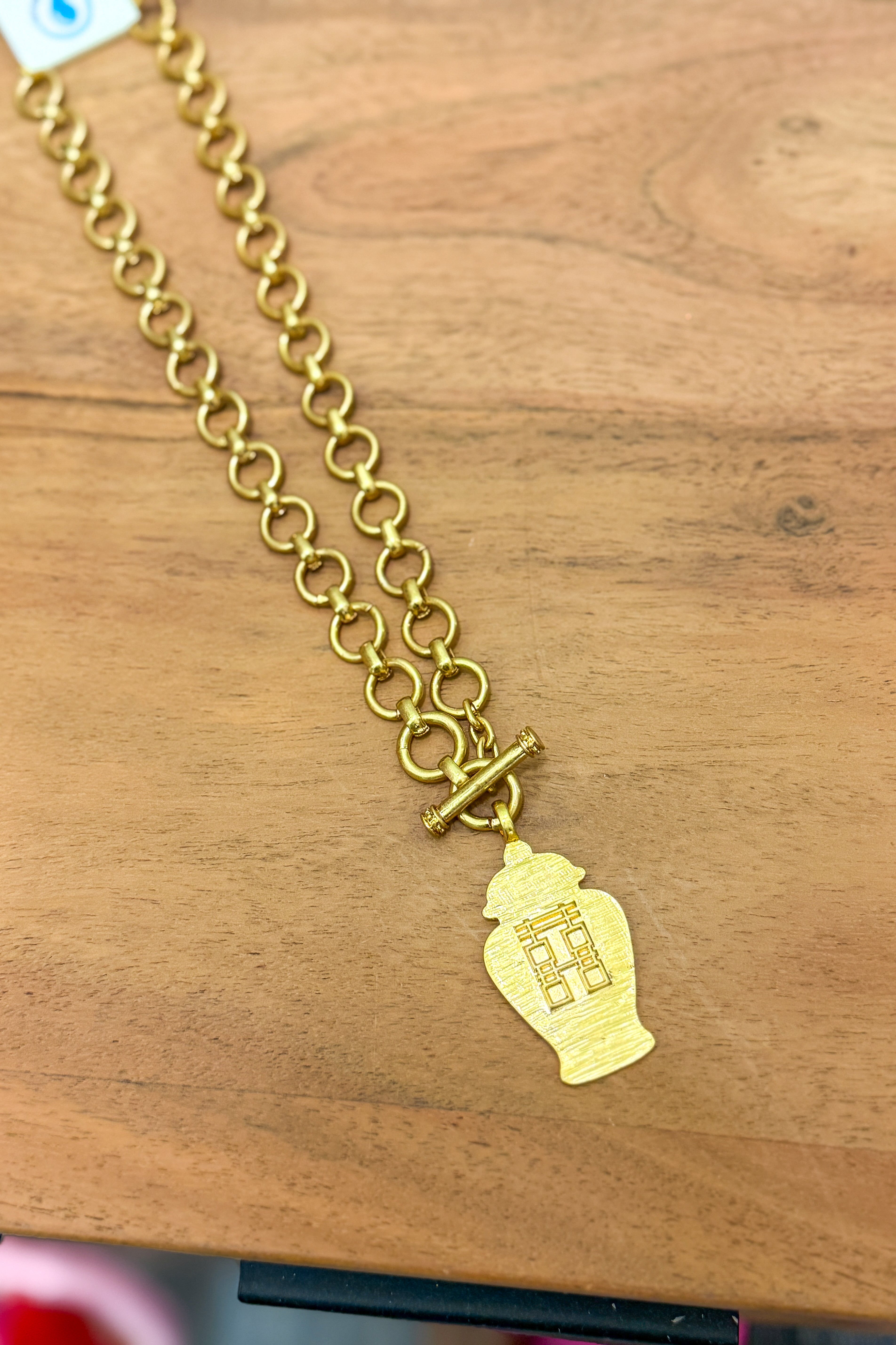 Golden Ginger Jar Charm Necklace