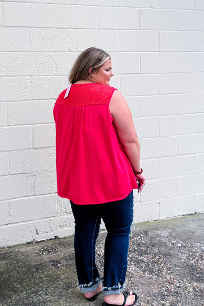 No Stopping Me Lace Top, Coral