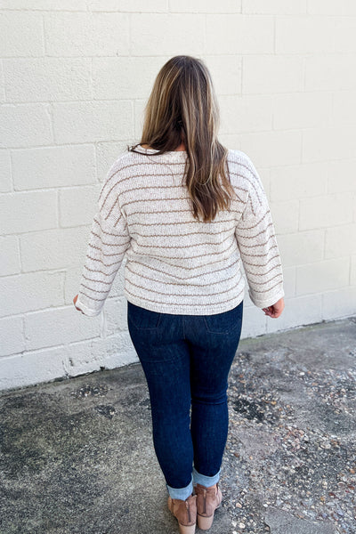 Winding Down Knit Stripe Sweater, Ivory