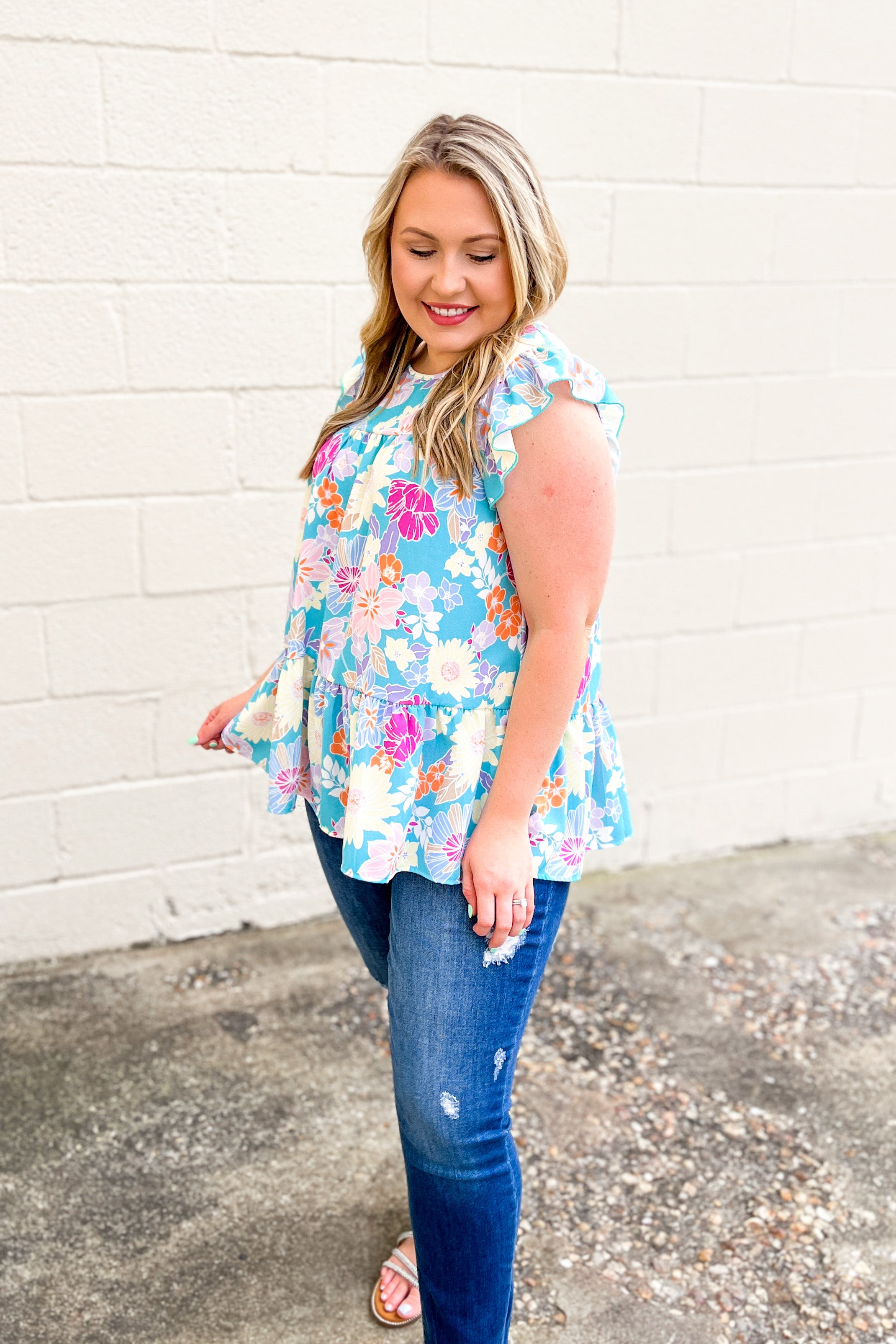 Floral Is Calling Ruffle Top