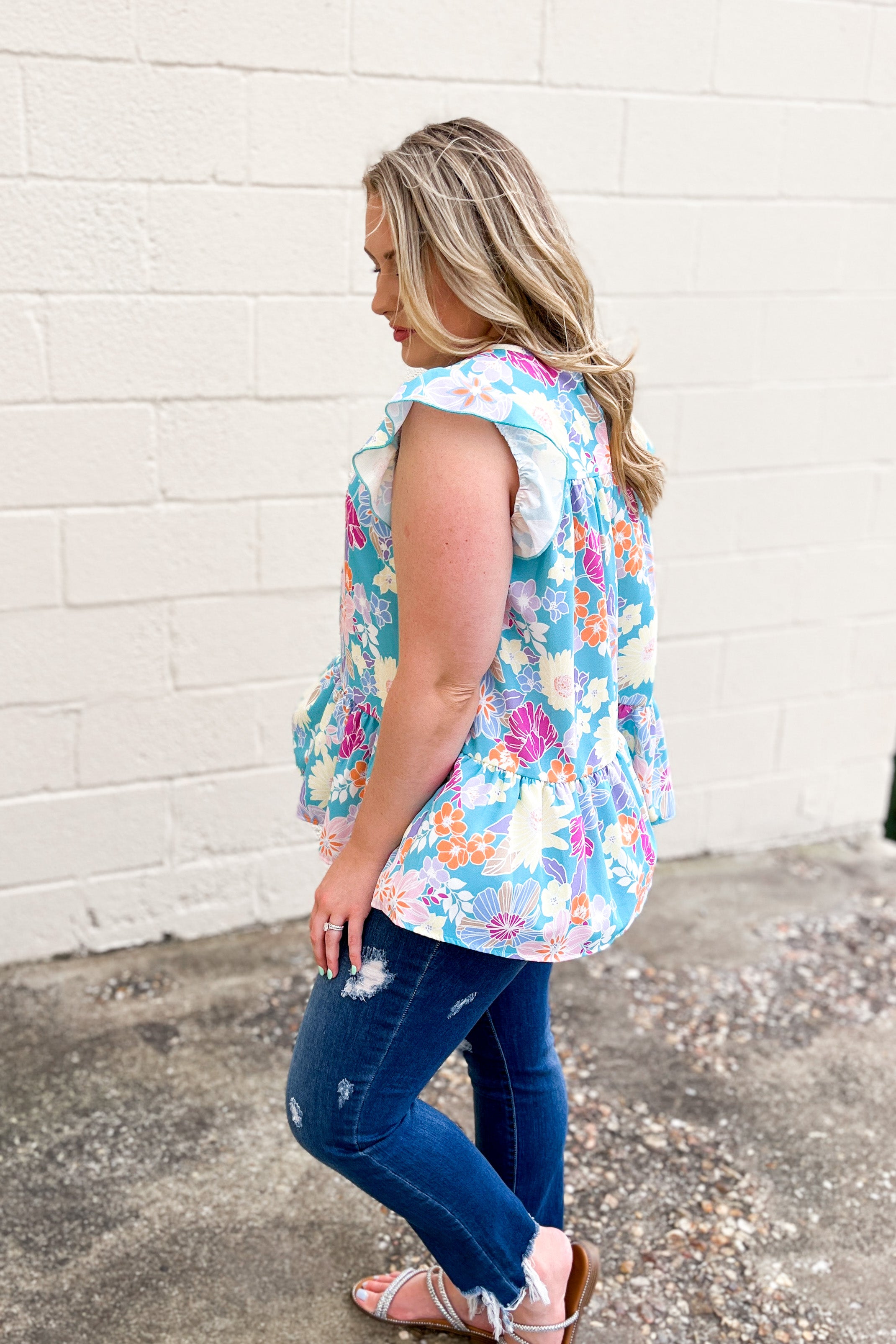 Floral Is Calling Ruffle Top