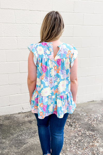 Floral Is Calling Ruffle Top