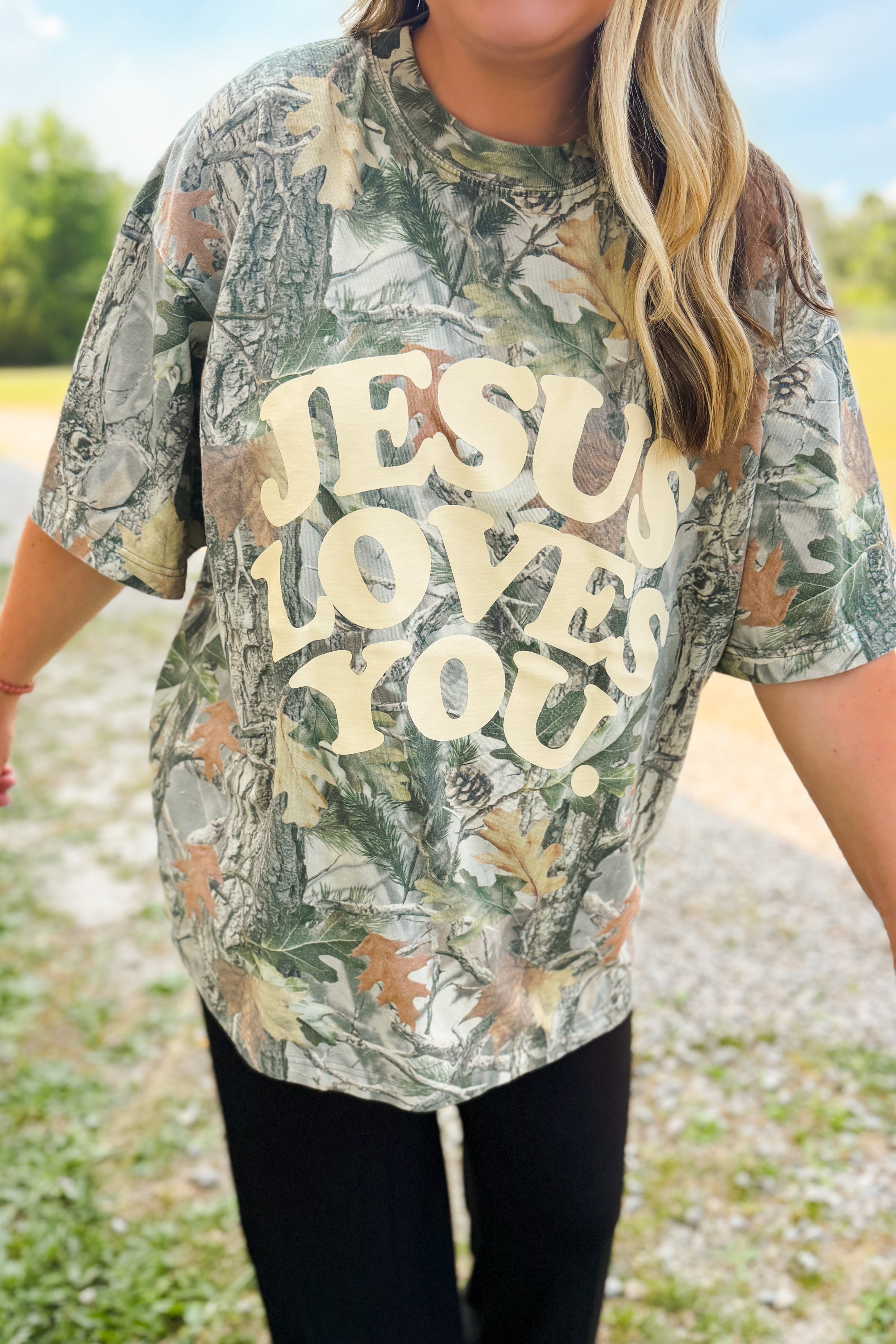 Jesus Loves You Camo Graphic Tee