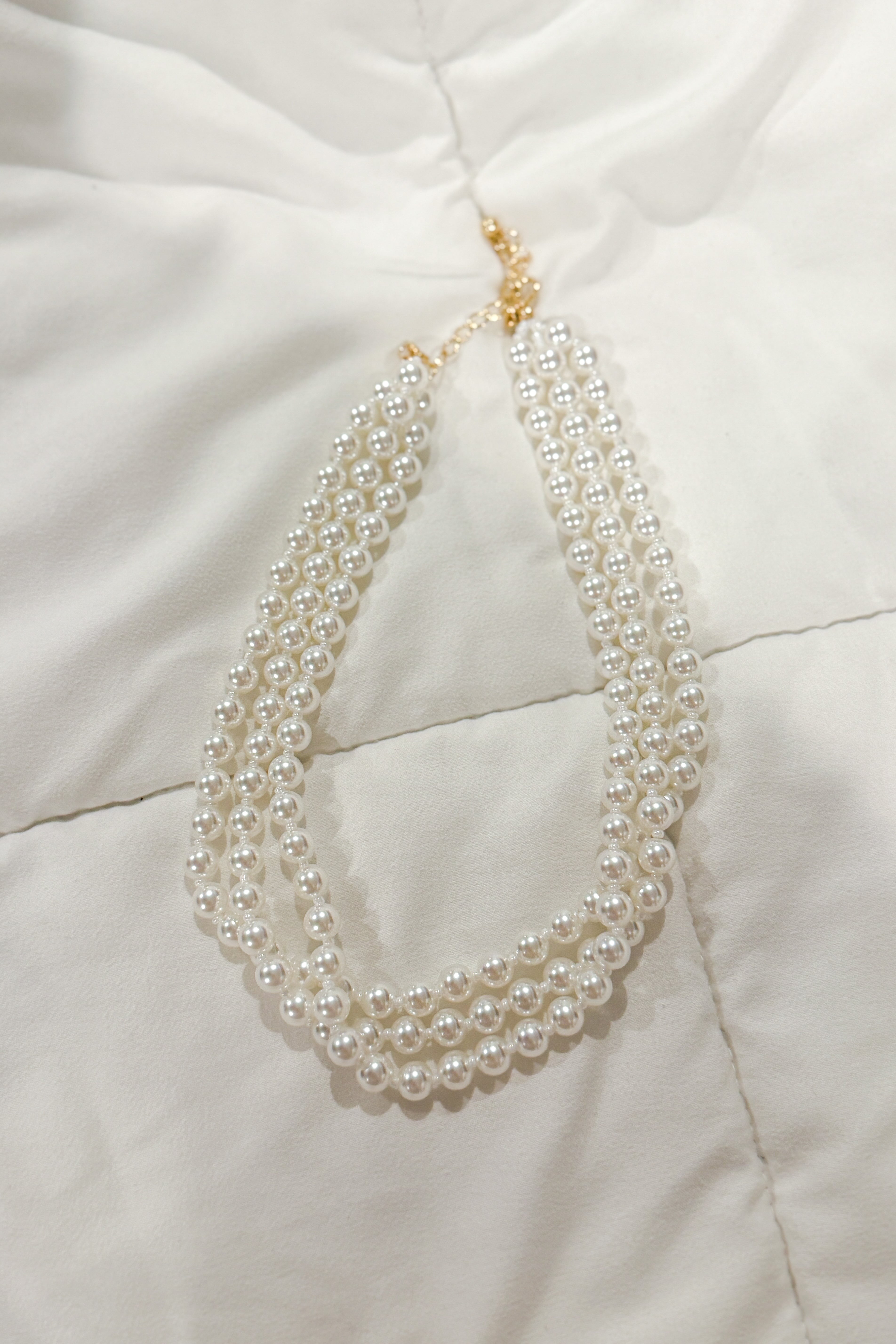Pearl Layered Cross Necklace