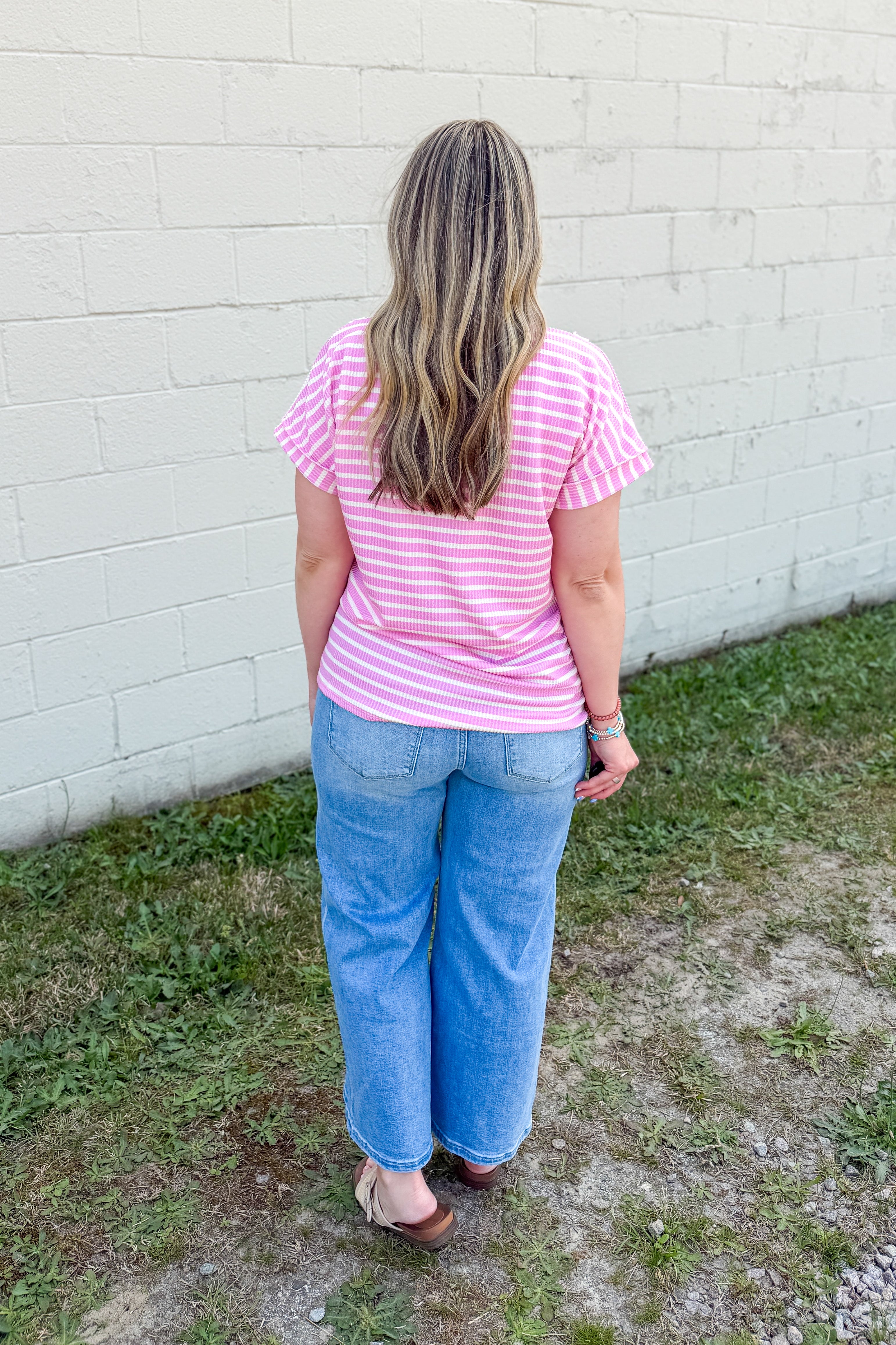 The Camden Stripe Top, Pink
