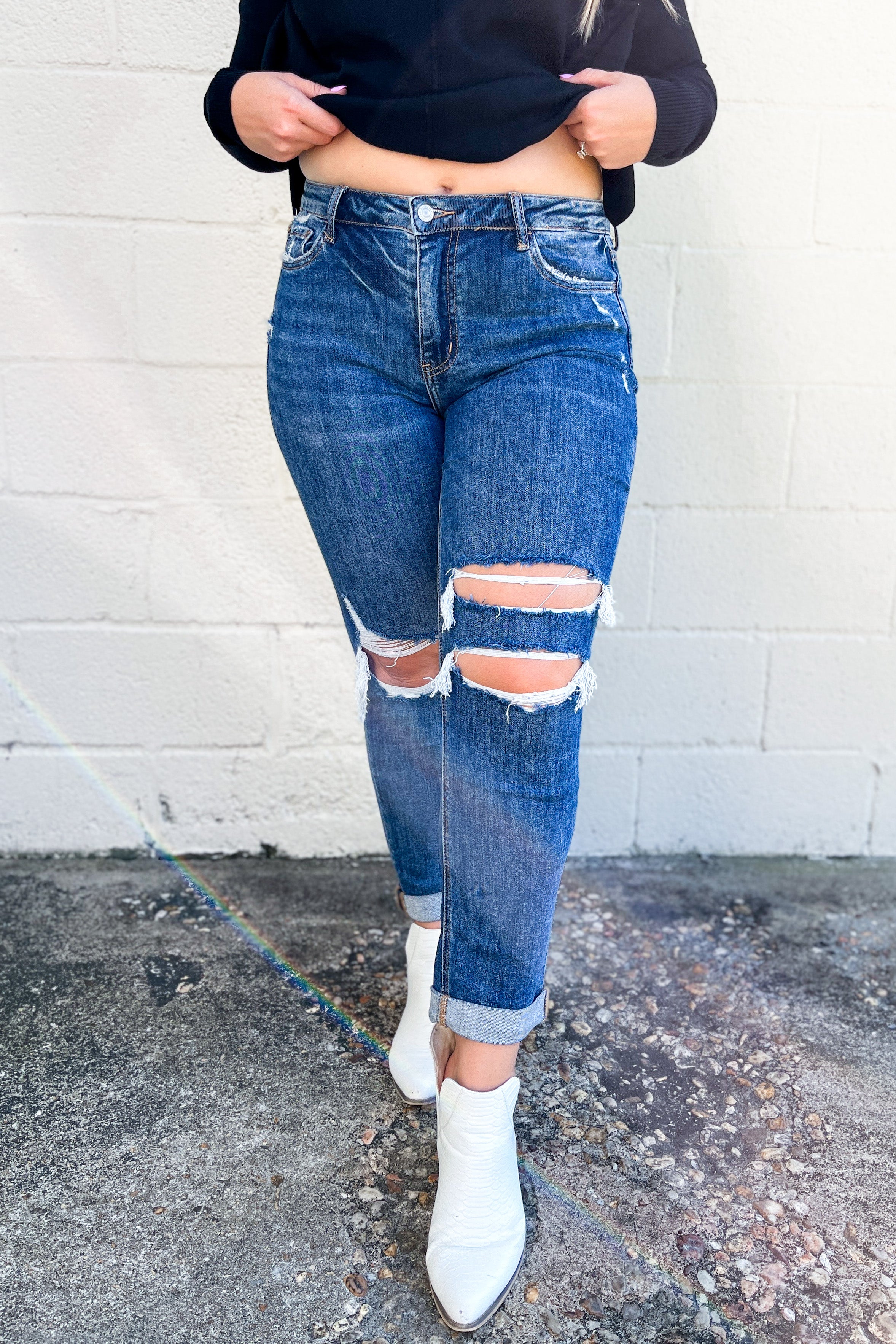 Lovervet Maddie Distressed Boyfriend Jeans