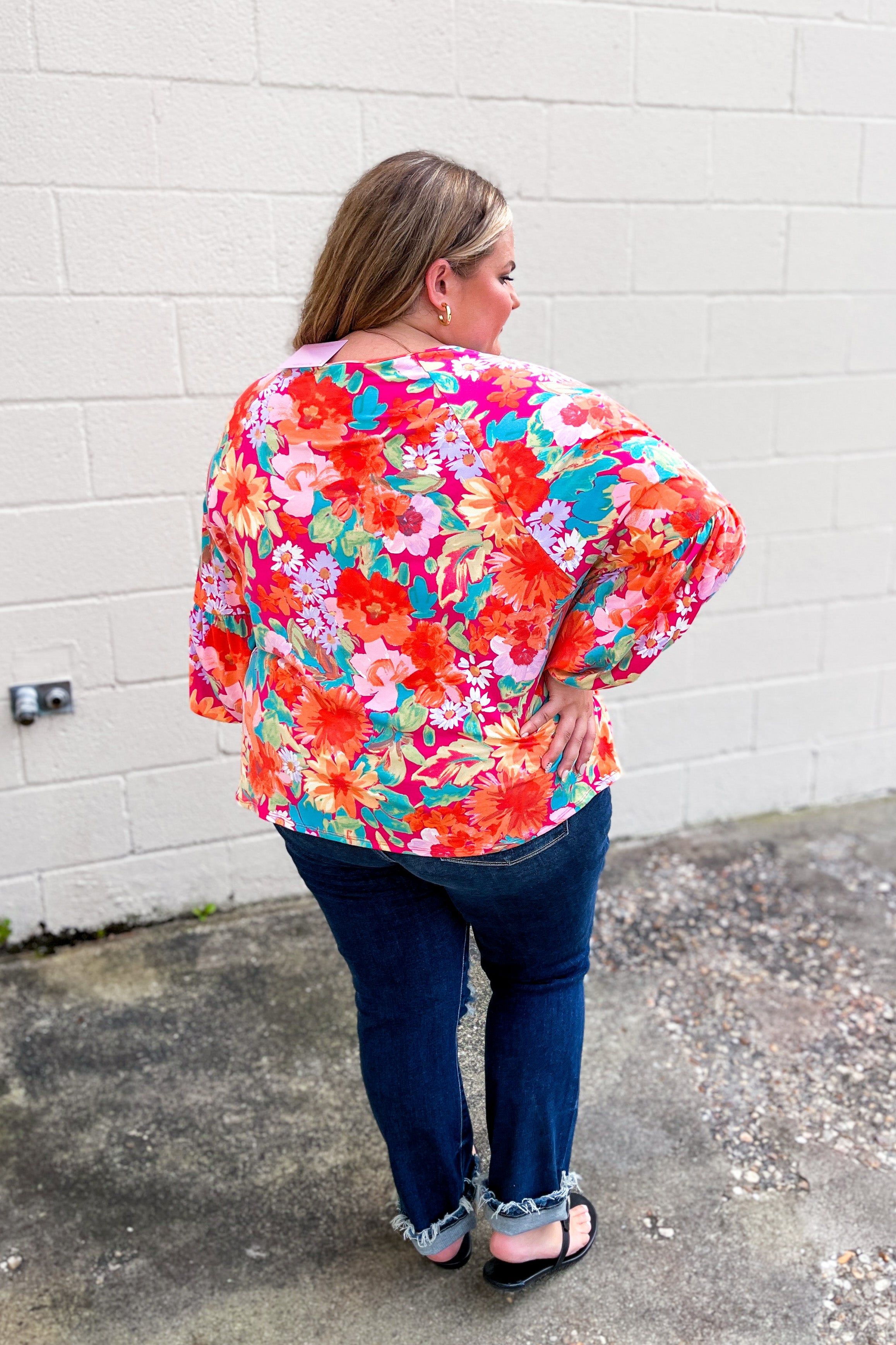 A Floral Dream Top, Fuchsia