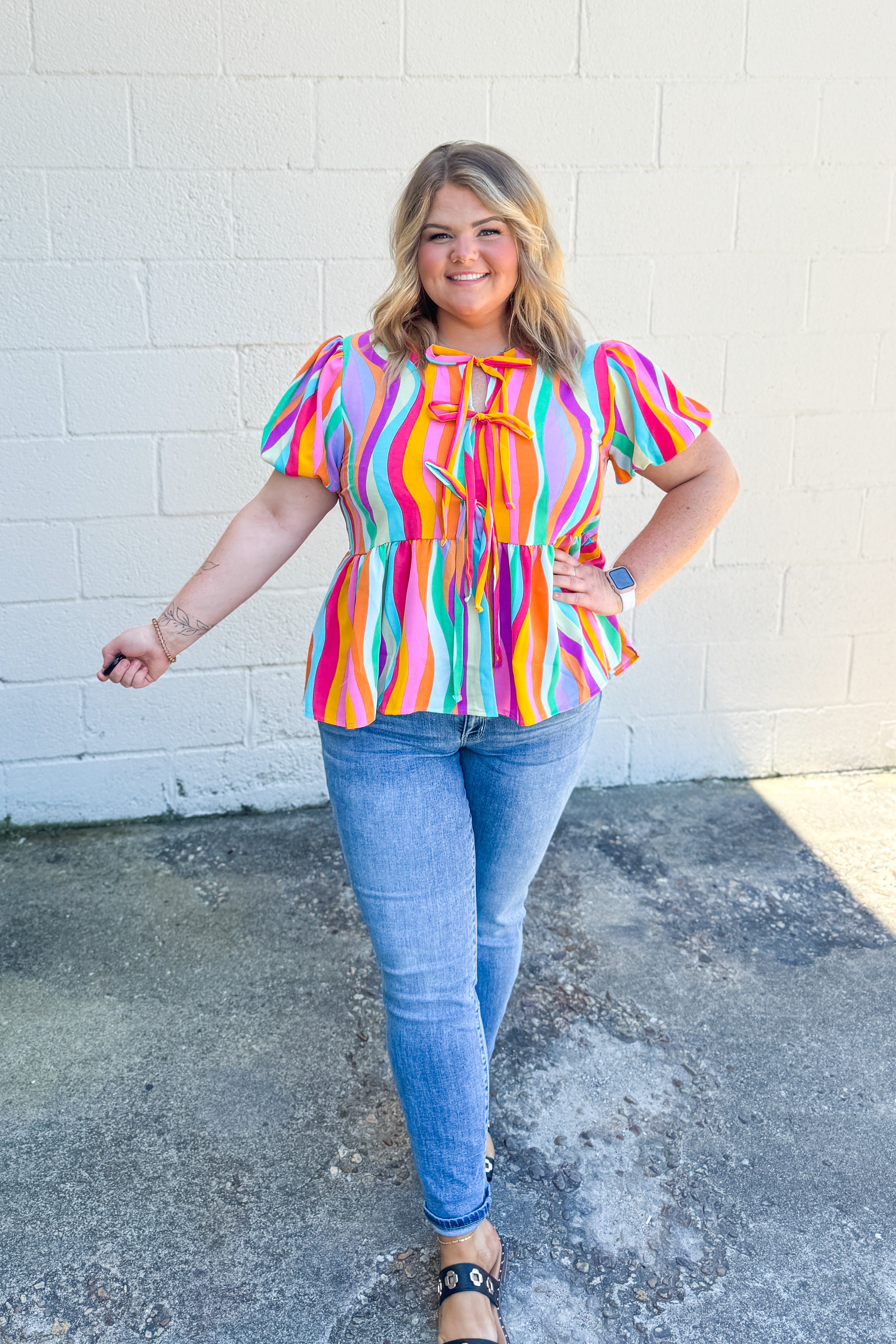 Vivid Vibes Peplum Top