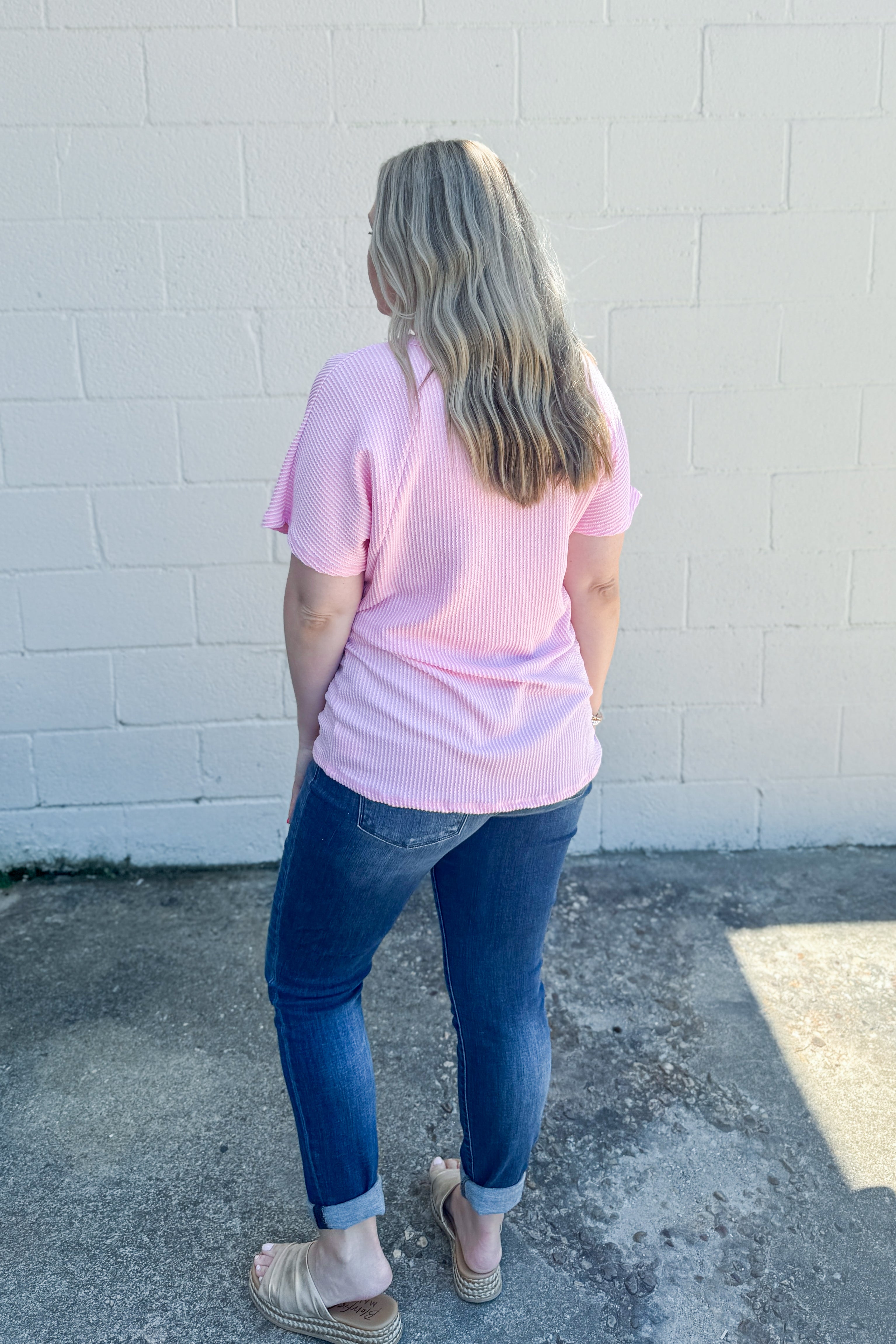 The Ember Ribbed Top, Pink
