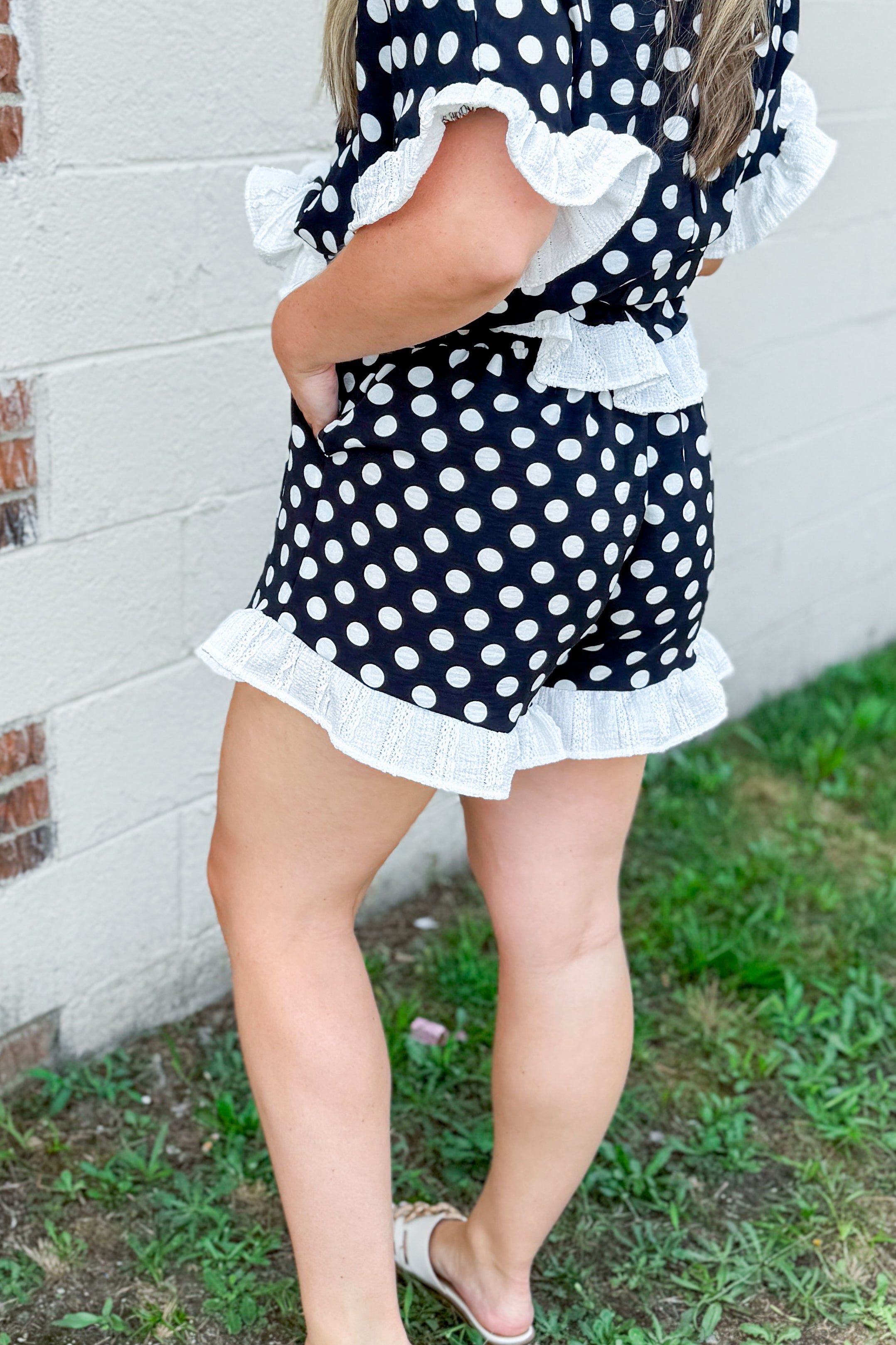 Spot On Polka Top Ruffle Shorts