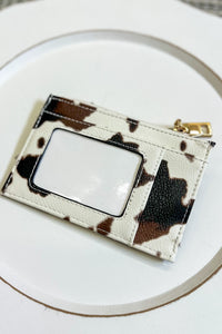 Sia Printed Card Holder Wallet, Cow