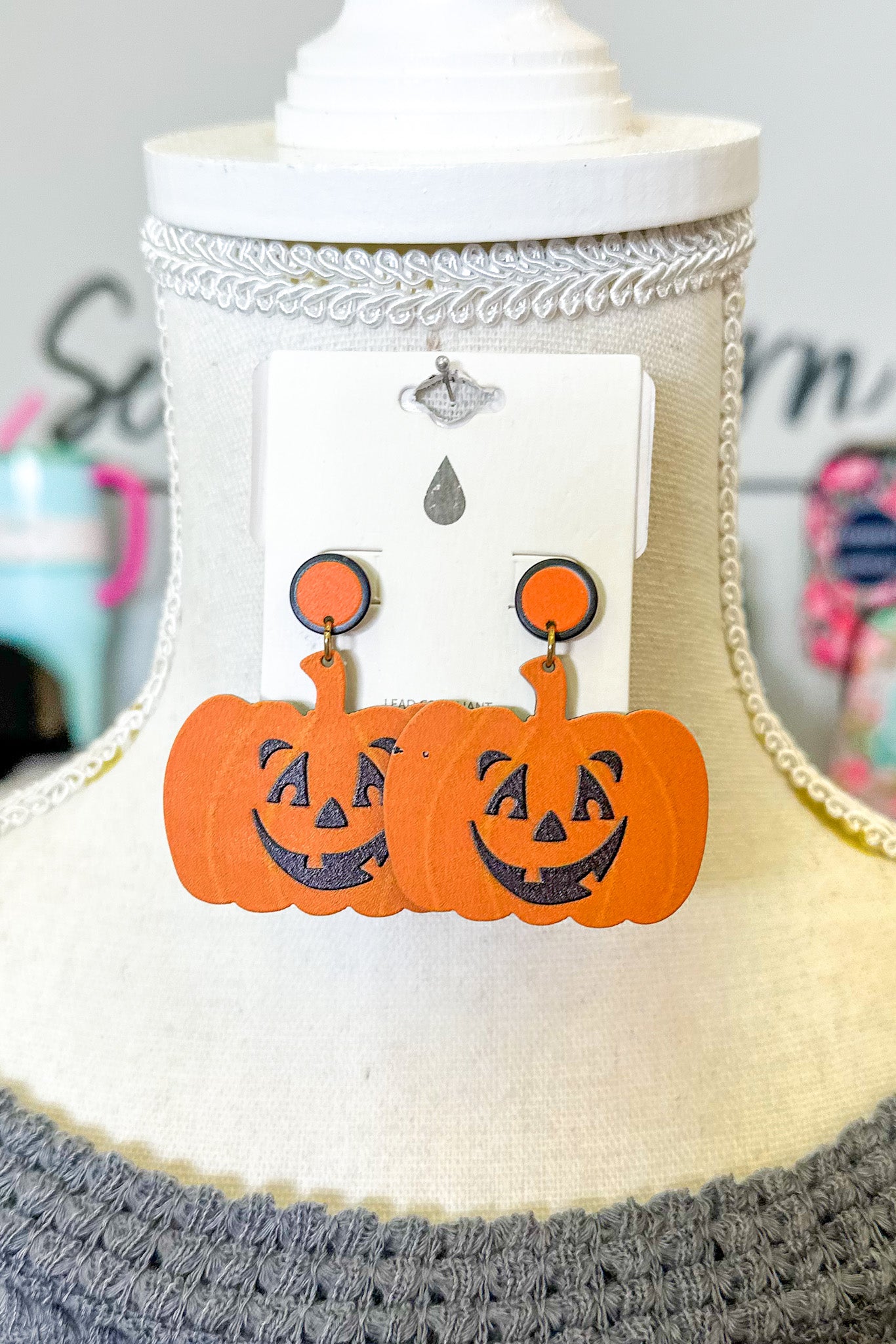 Pumpkin Shaped Halloween Earring