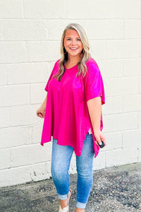 Hi Barbie Foil Oversized Top