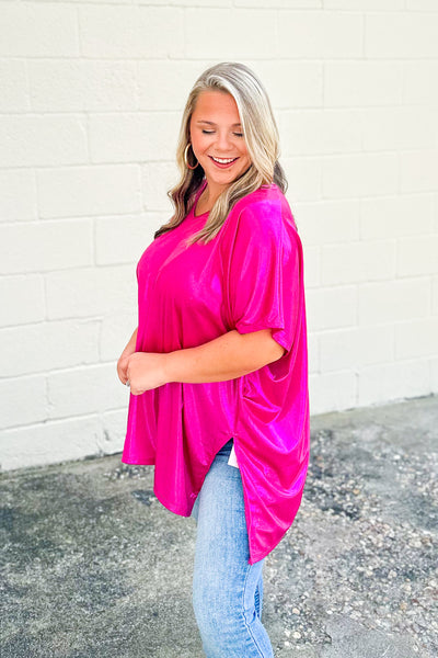Hi Barbie Foil Oversized Top