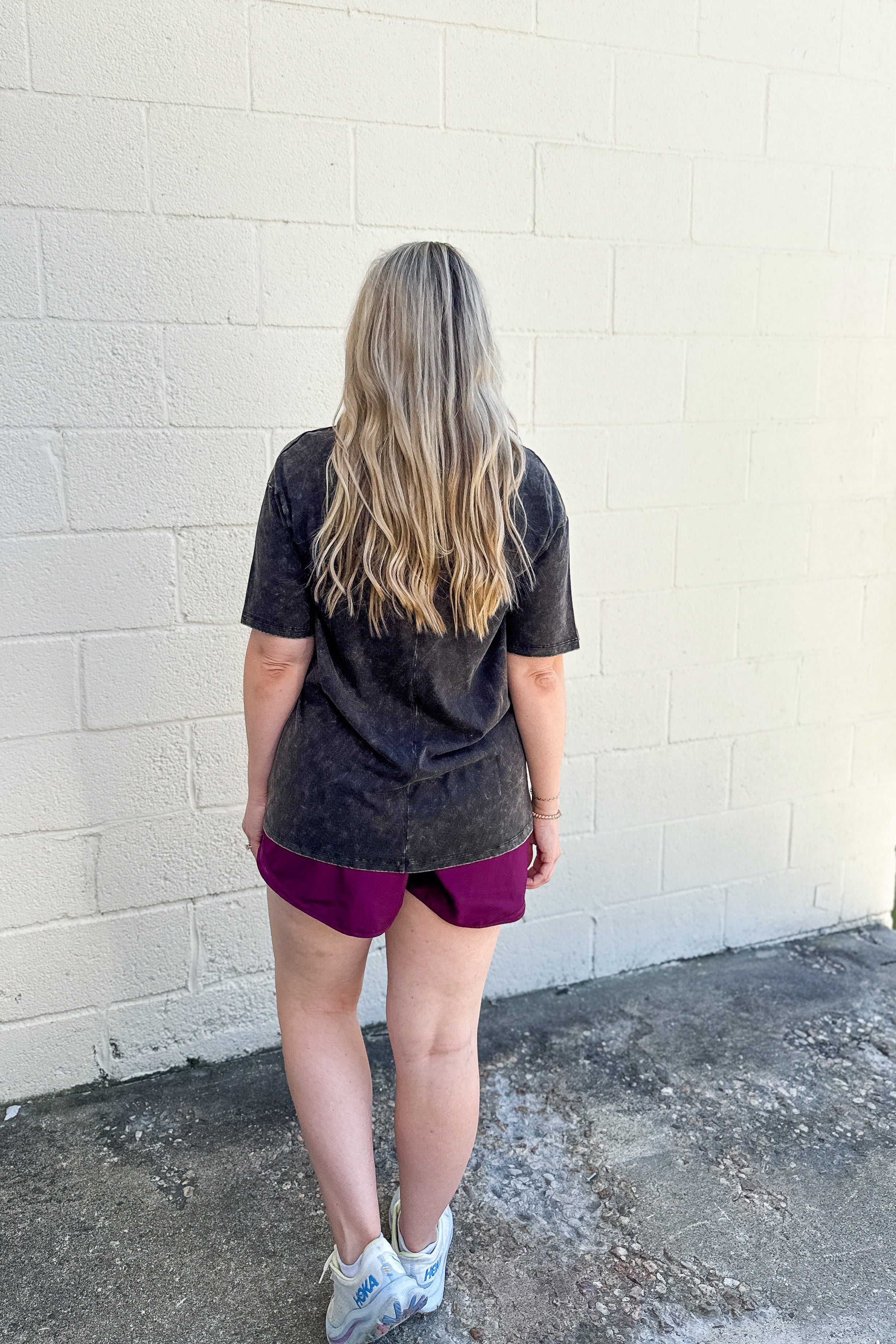 Don't Mind Me Mineral Wash Top, Ash Black