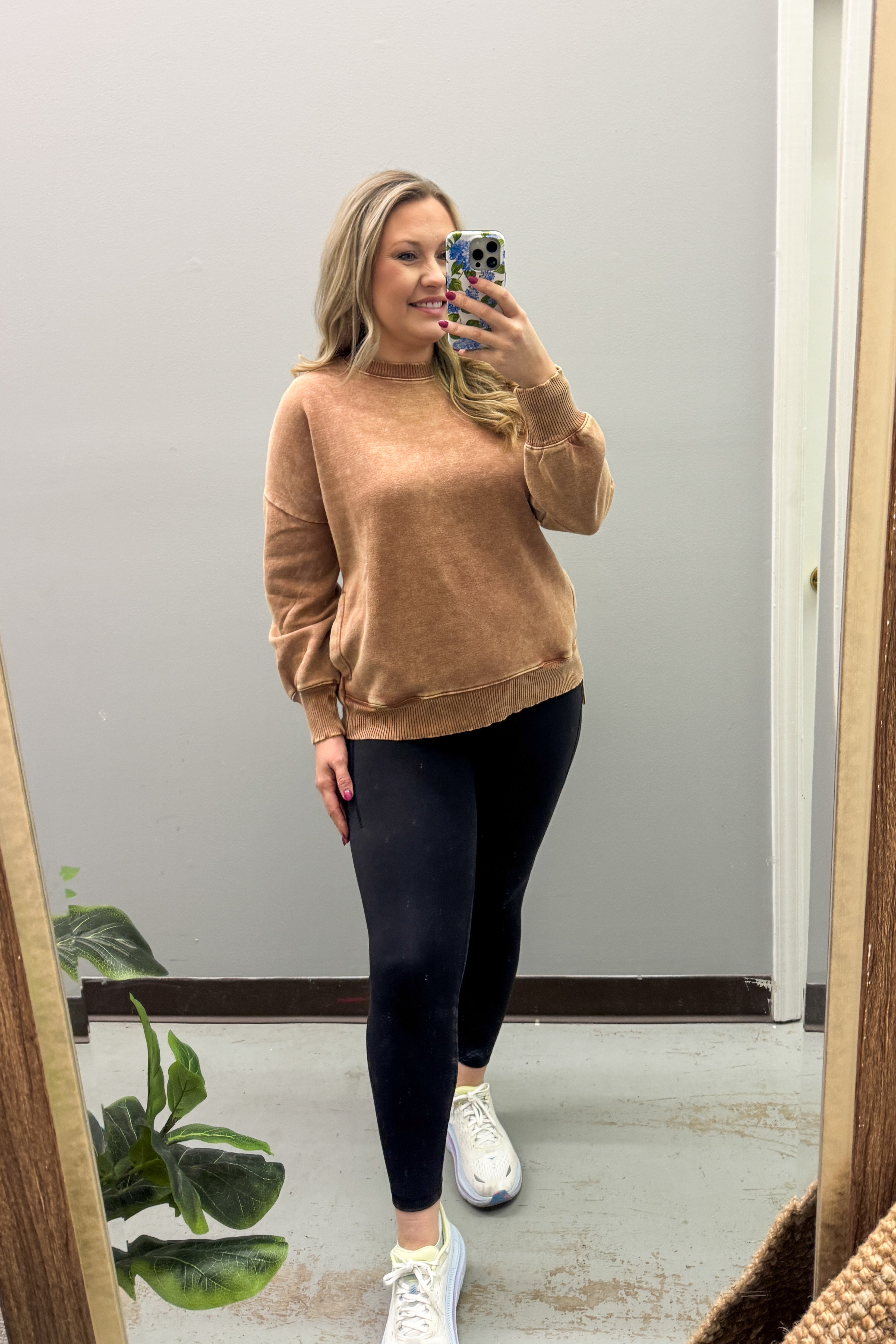 A Cozy Place Pullover Crewneck Top, Rust