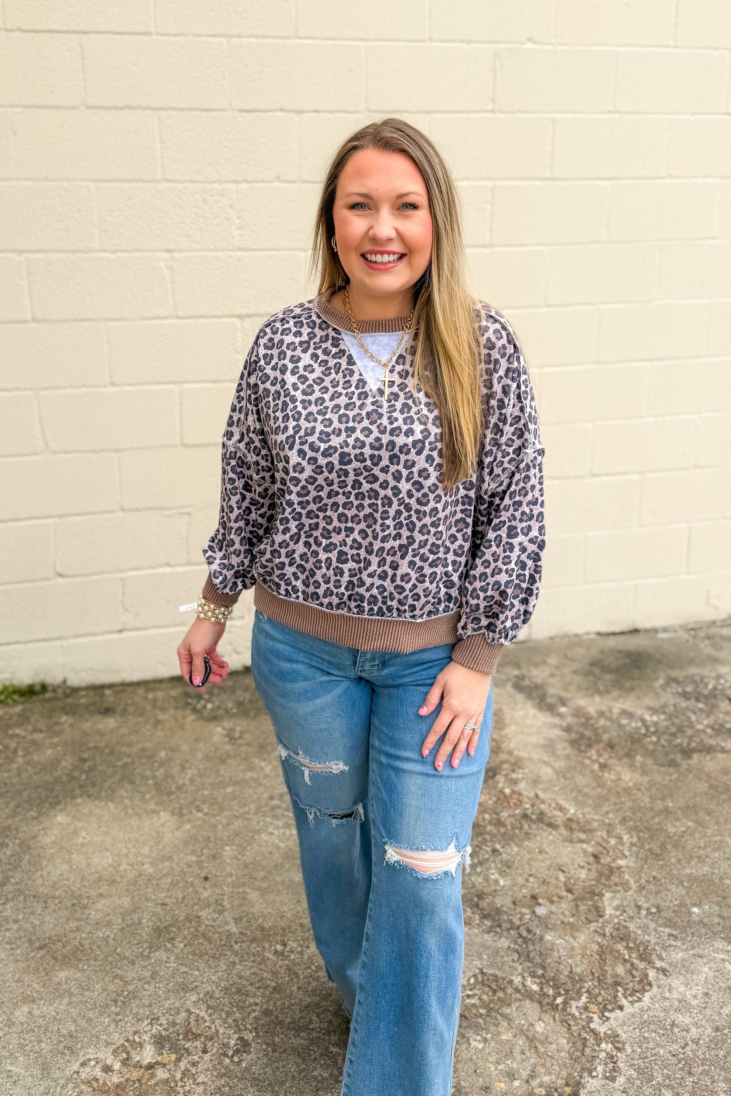 Long Live Leopard Pullover Top