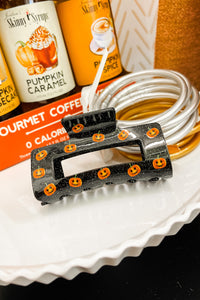 Halloween Pumpkin Hair Claw Clip