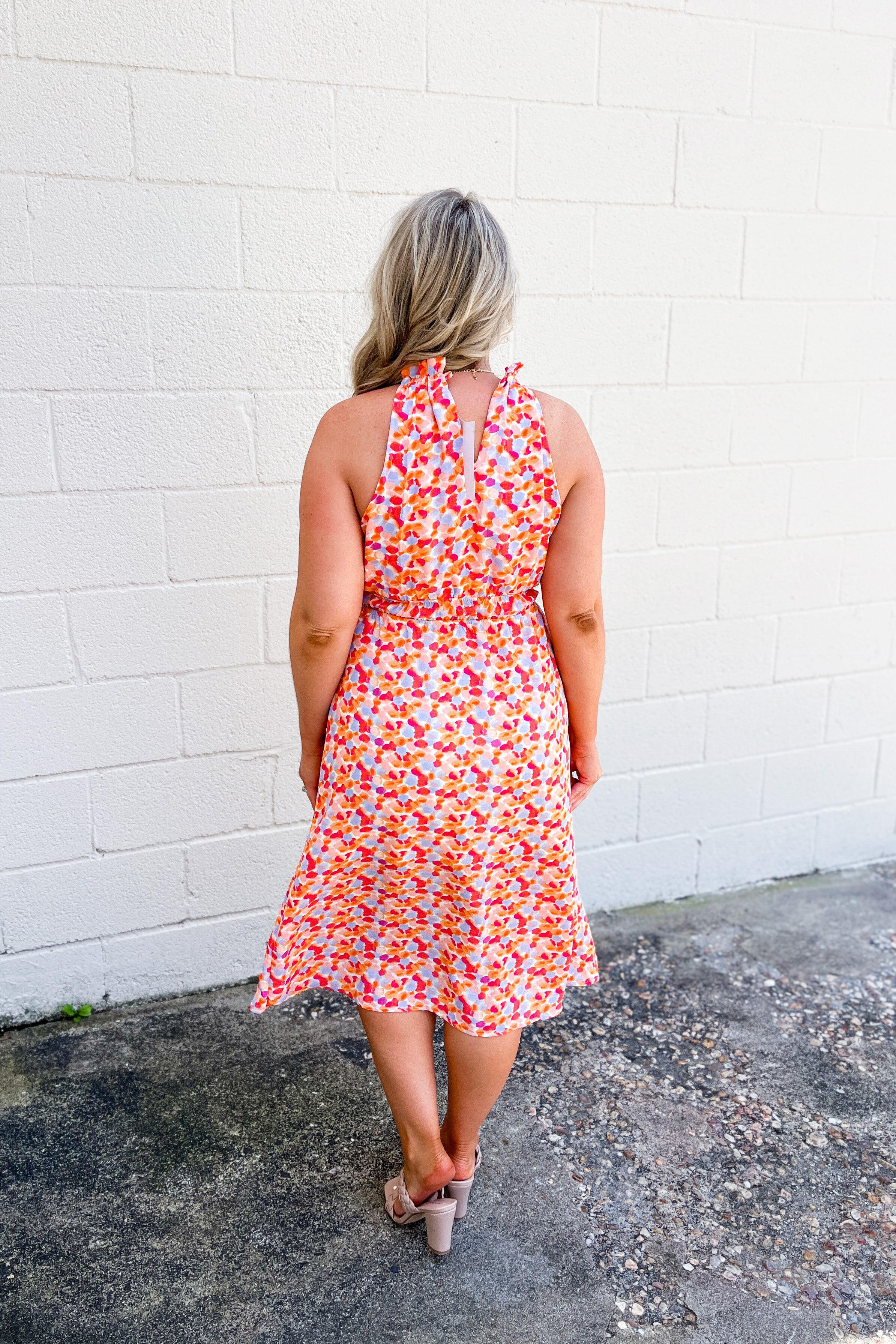 Give Me Answers Colorful Spotted Midi Dress