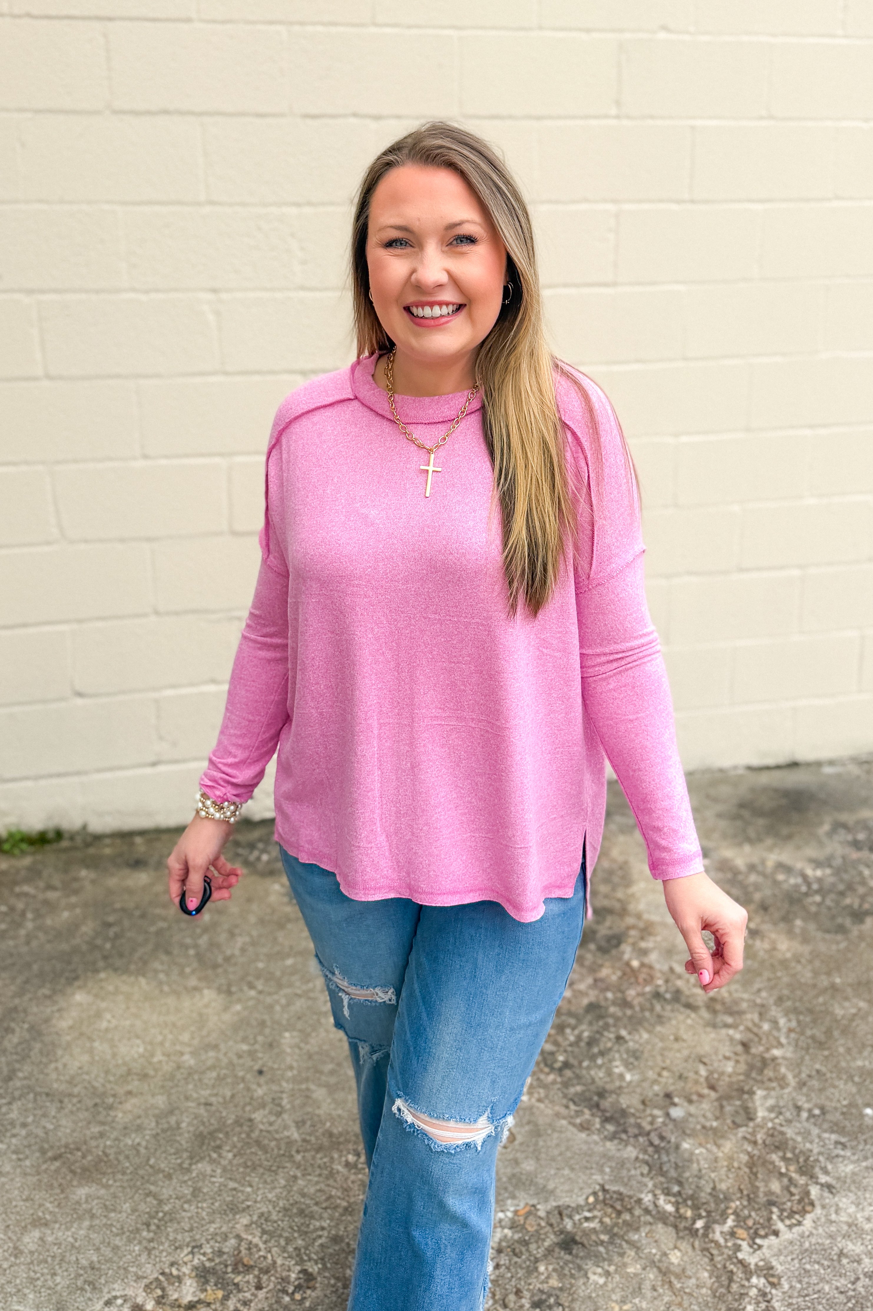 Easy Living Top, Candy Pink