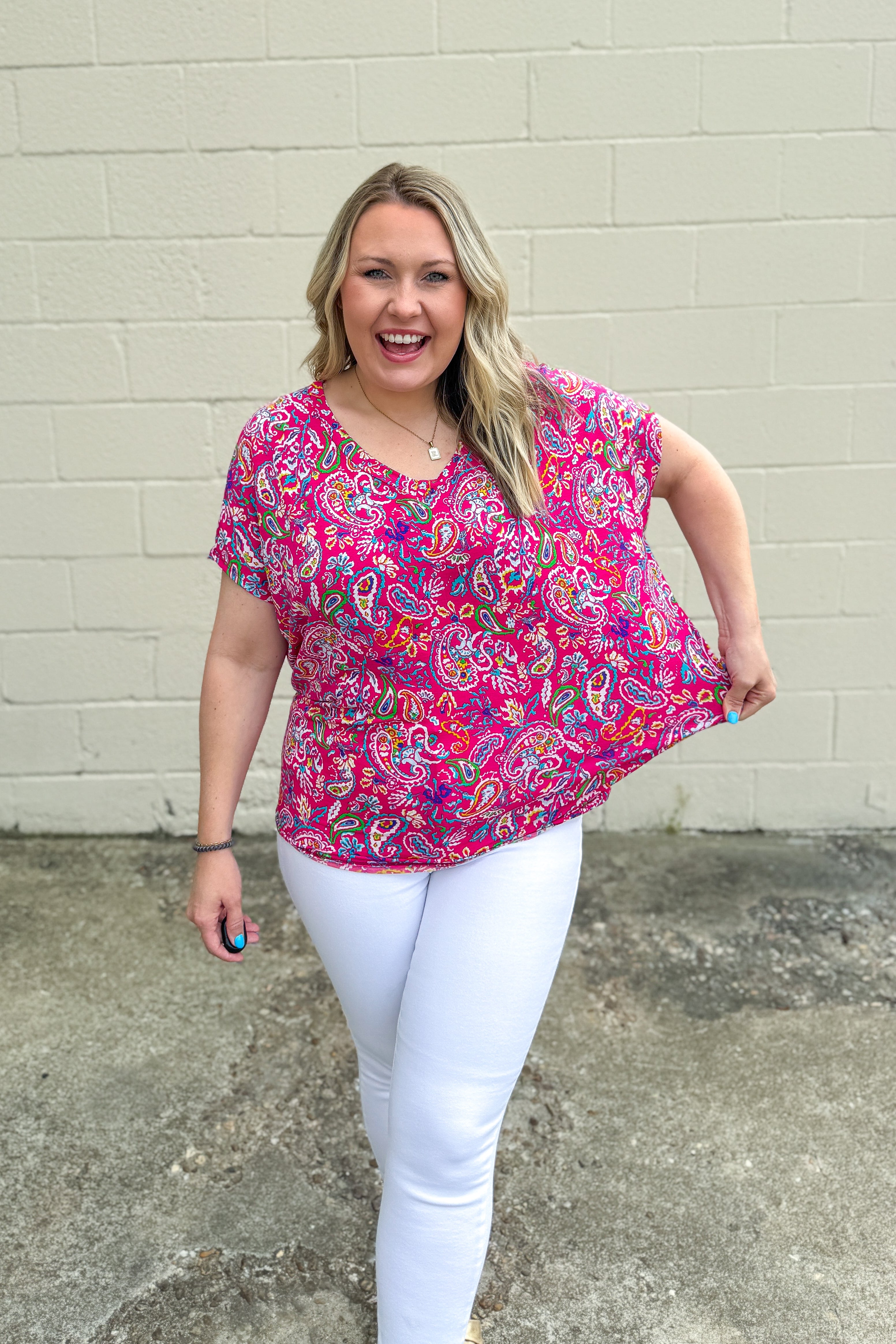 Fruit Punch Pop Paisley Top