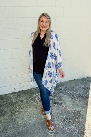 SALE | First Pick Kimono, Blue/White