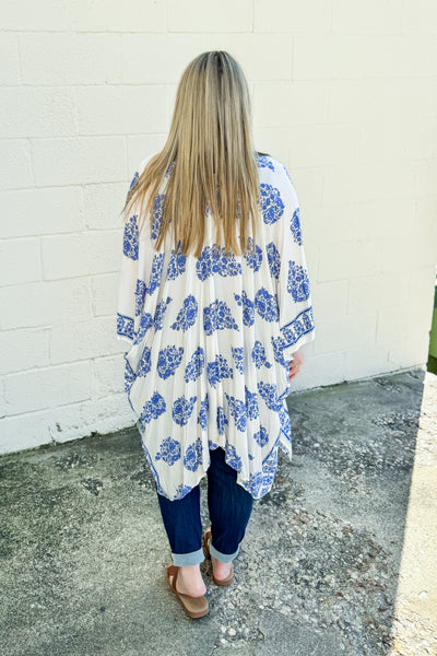 SALE | First Pick Kimono, Blue/White