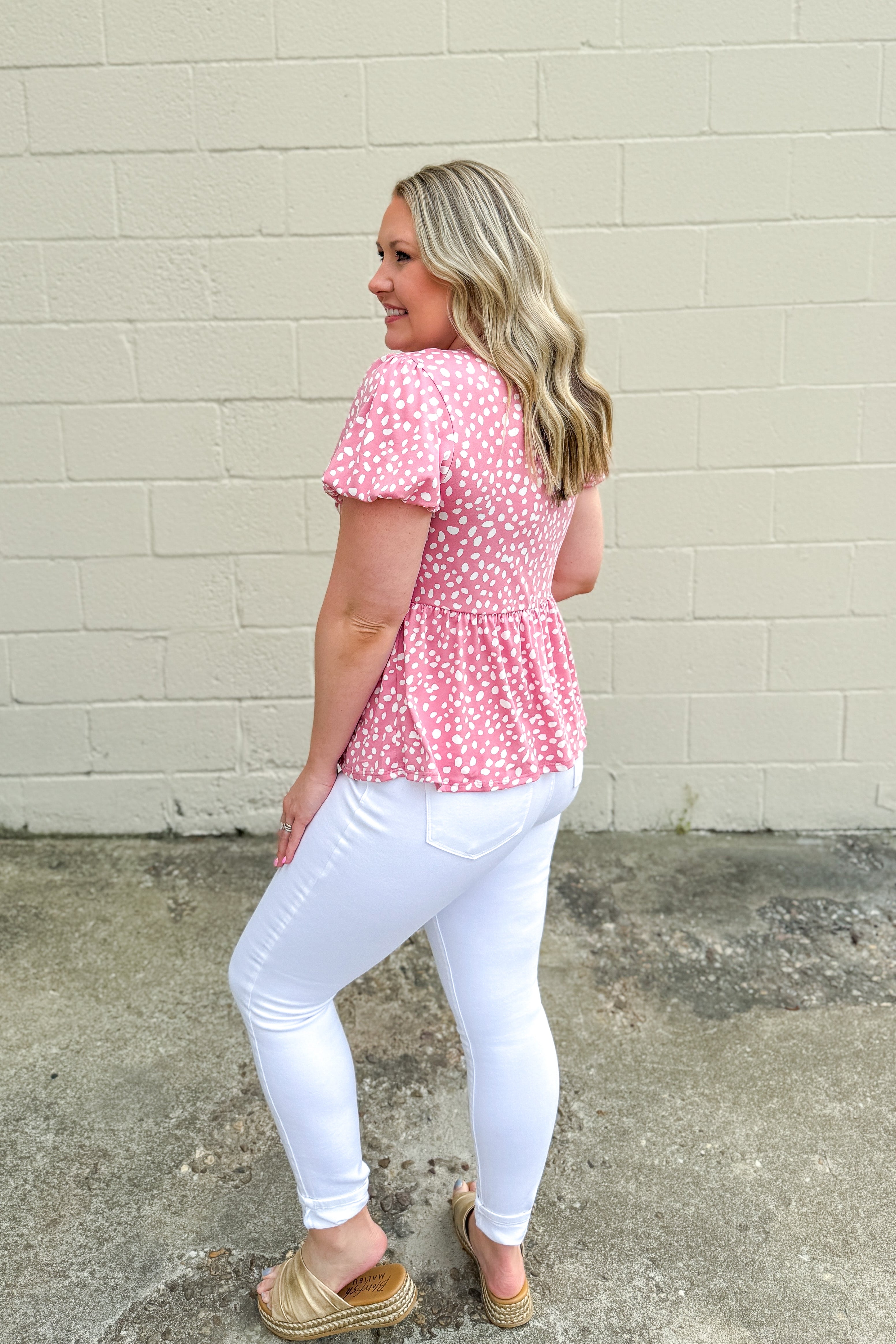 Spotted and Chic Peplum Top