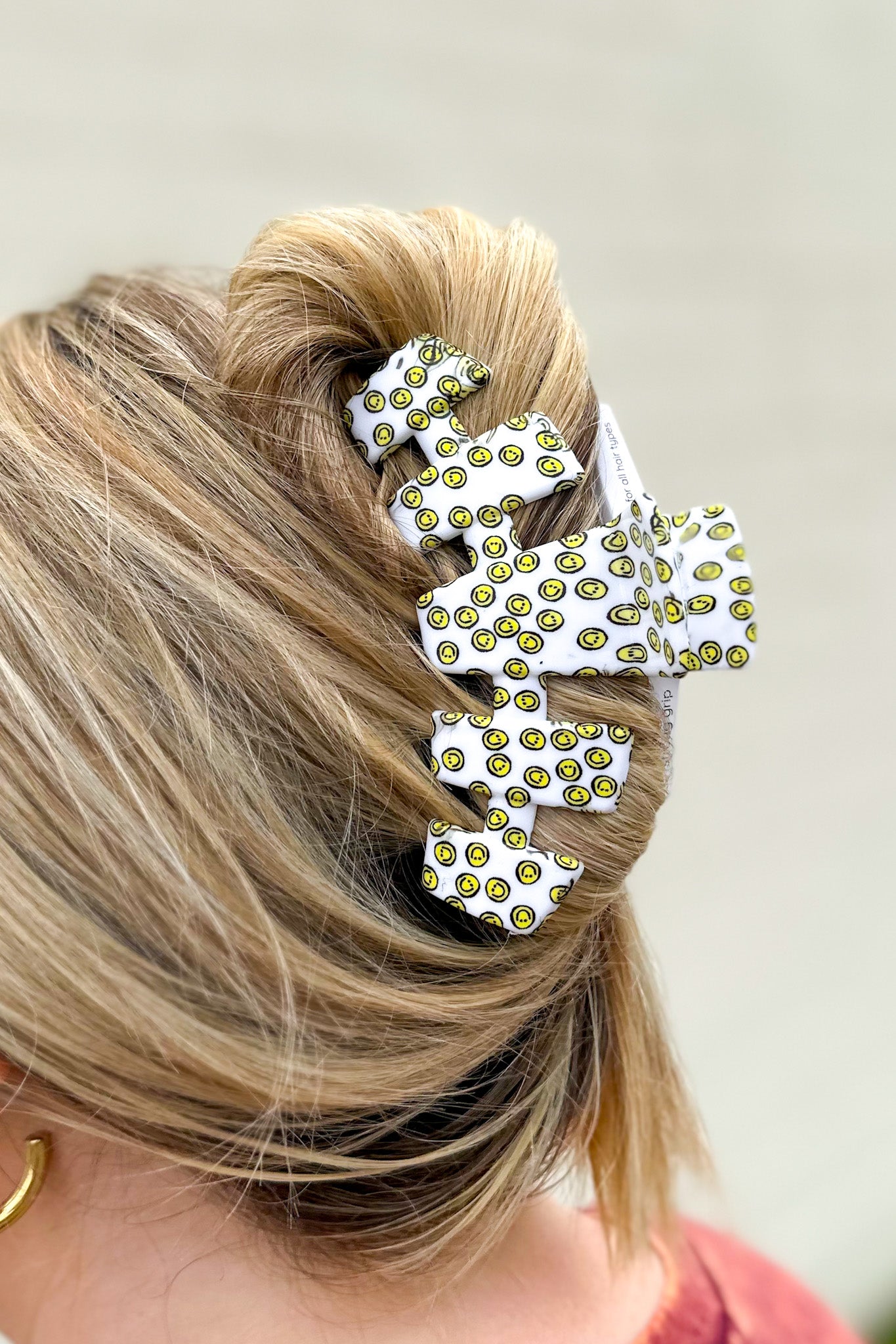 Teleties Classic Large Hair Clip, Miles of Smiles