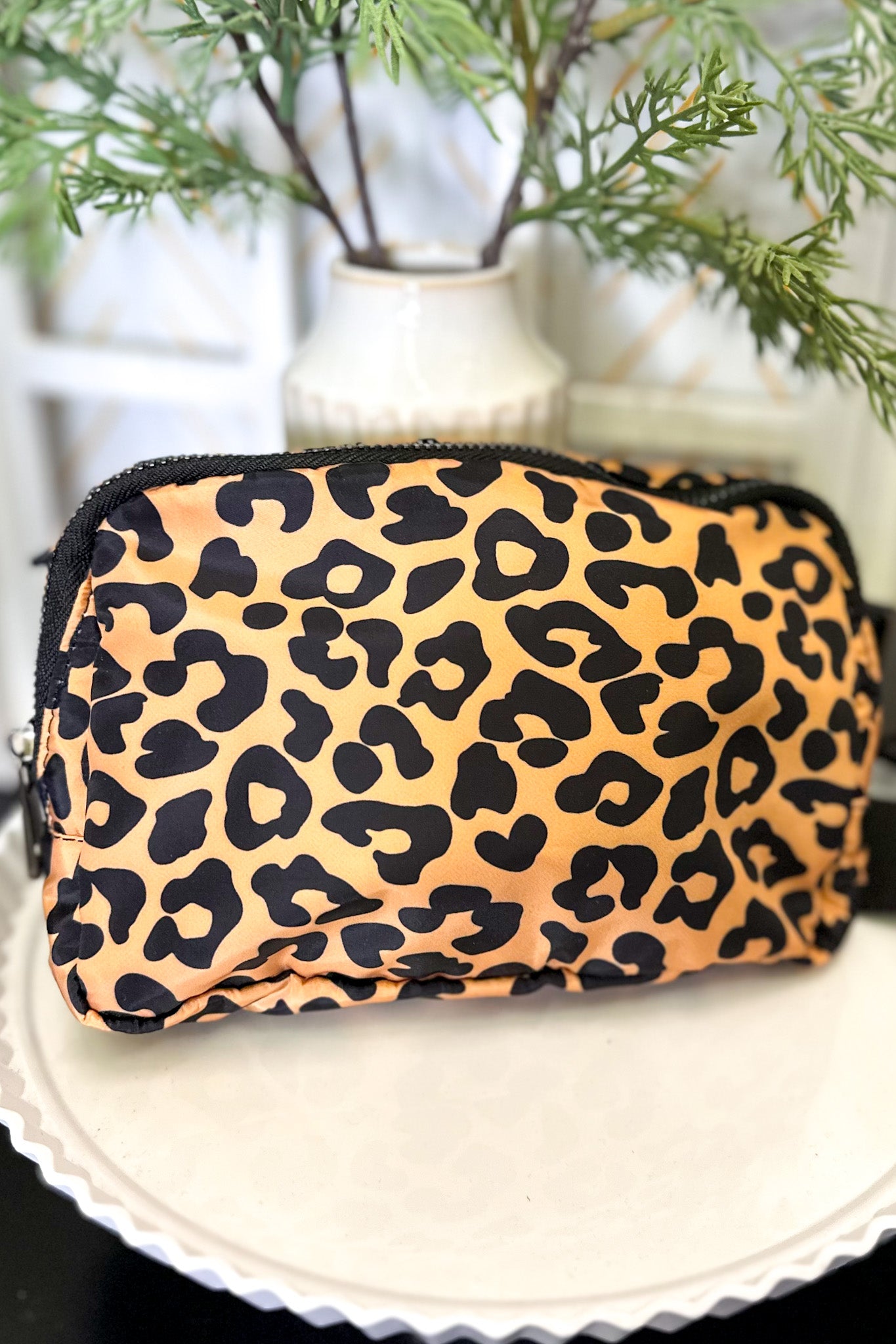 Tan Leopard Belt Bag