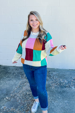 Lovely Perfection Color Block Sweater