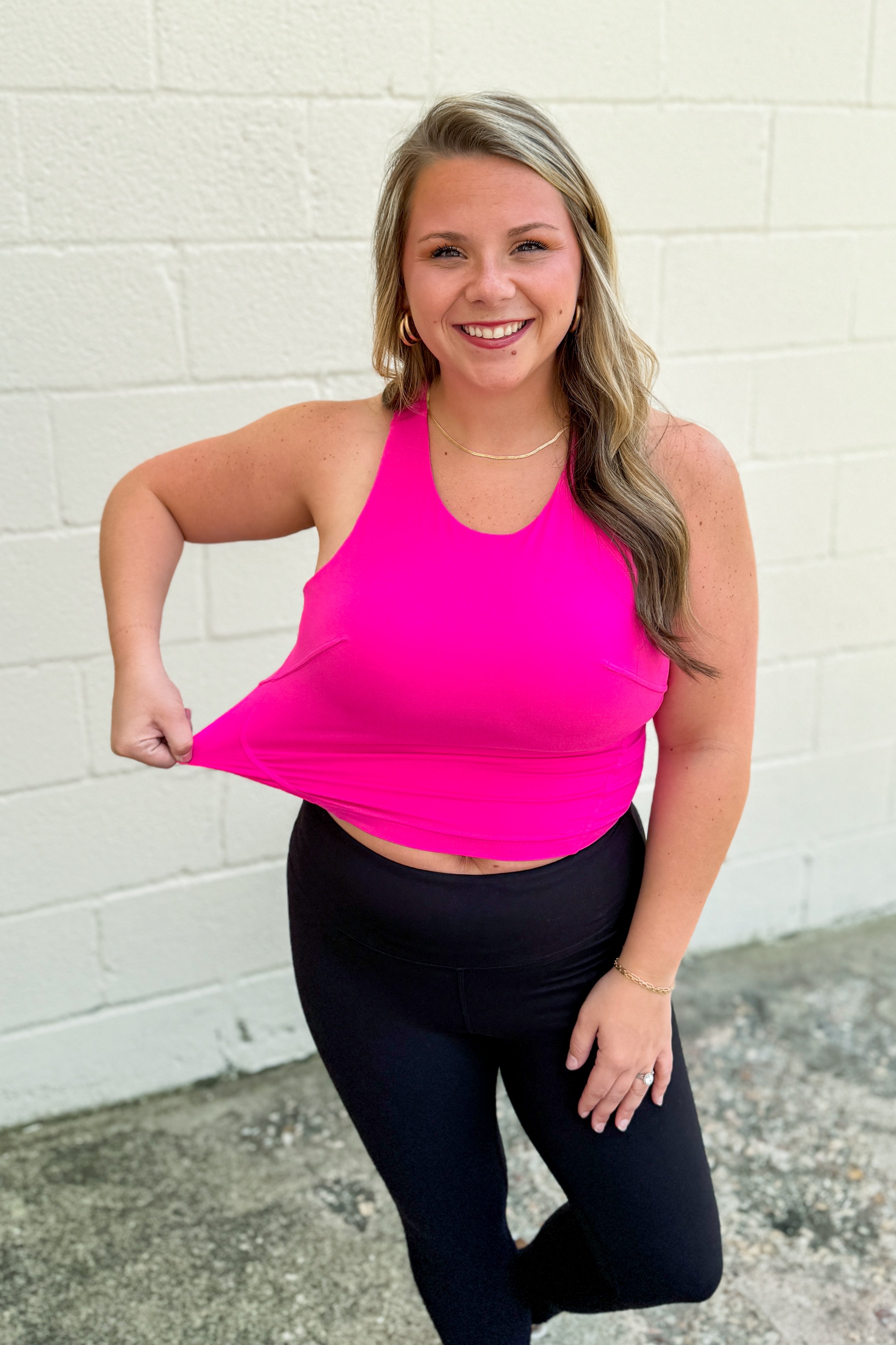 DEAL | On-The-Go Cropped Athletic Tank, Pink