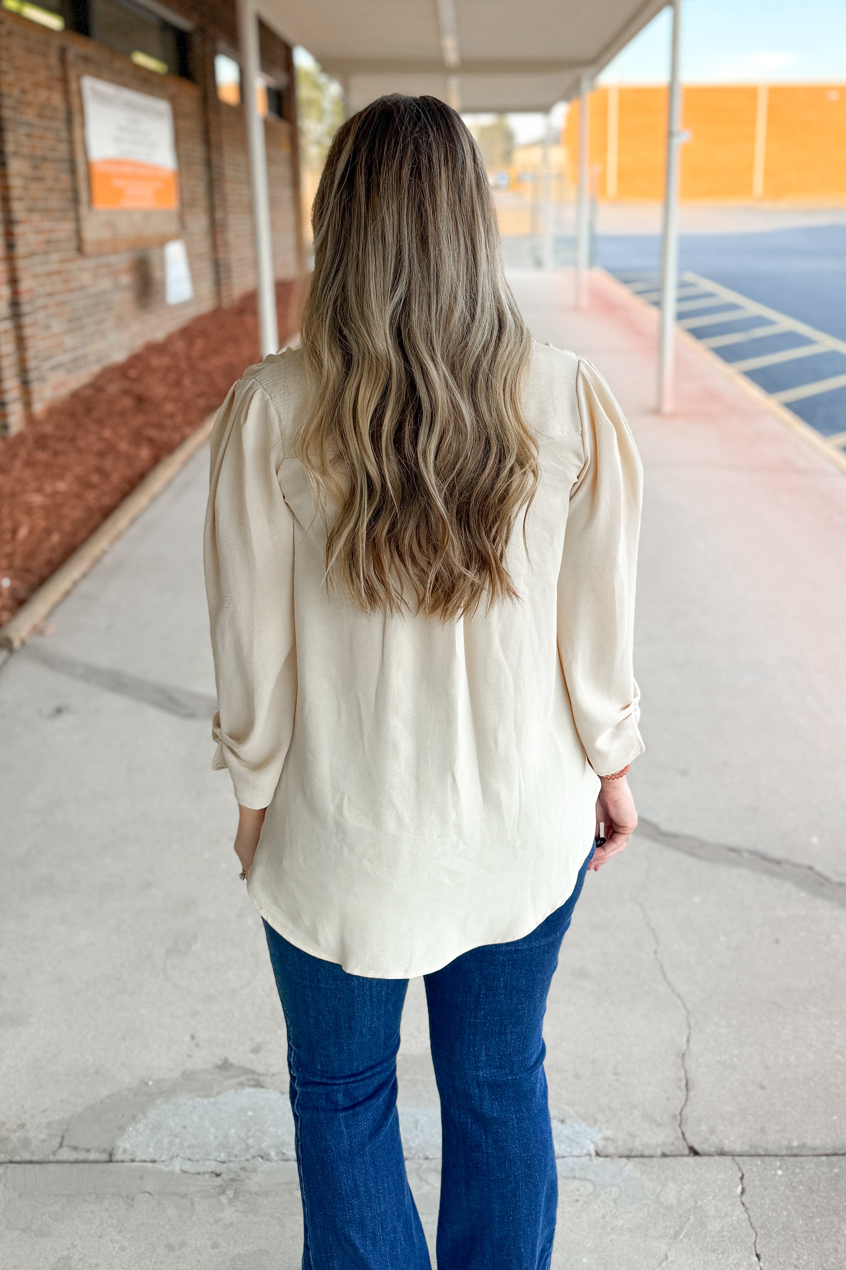 Golden Hour Button Blouse Top
