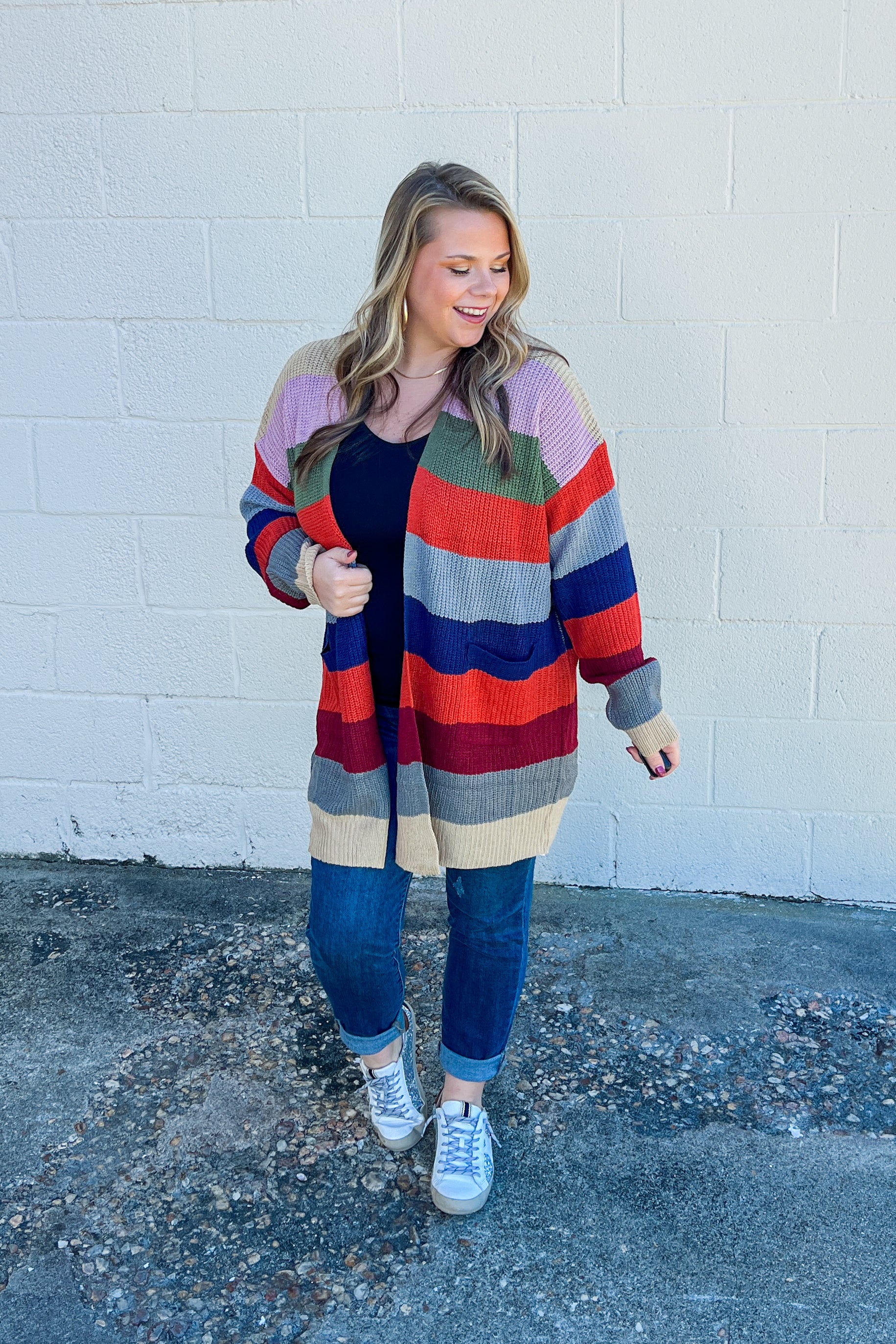 Written Approval Stripe Cardigan