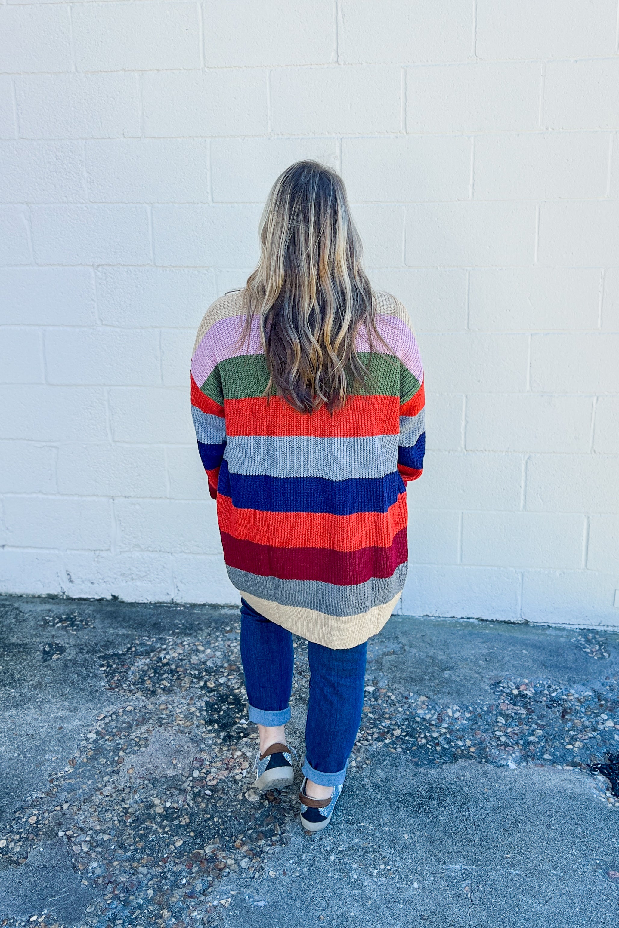 Written Approval Stripe Cardigan