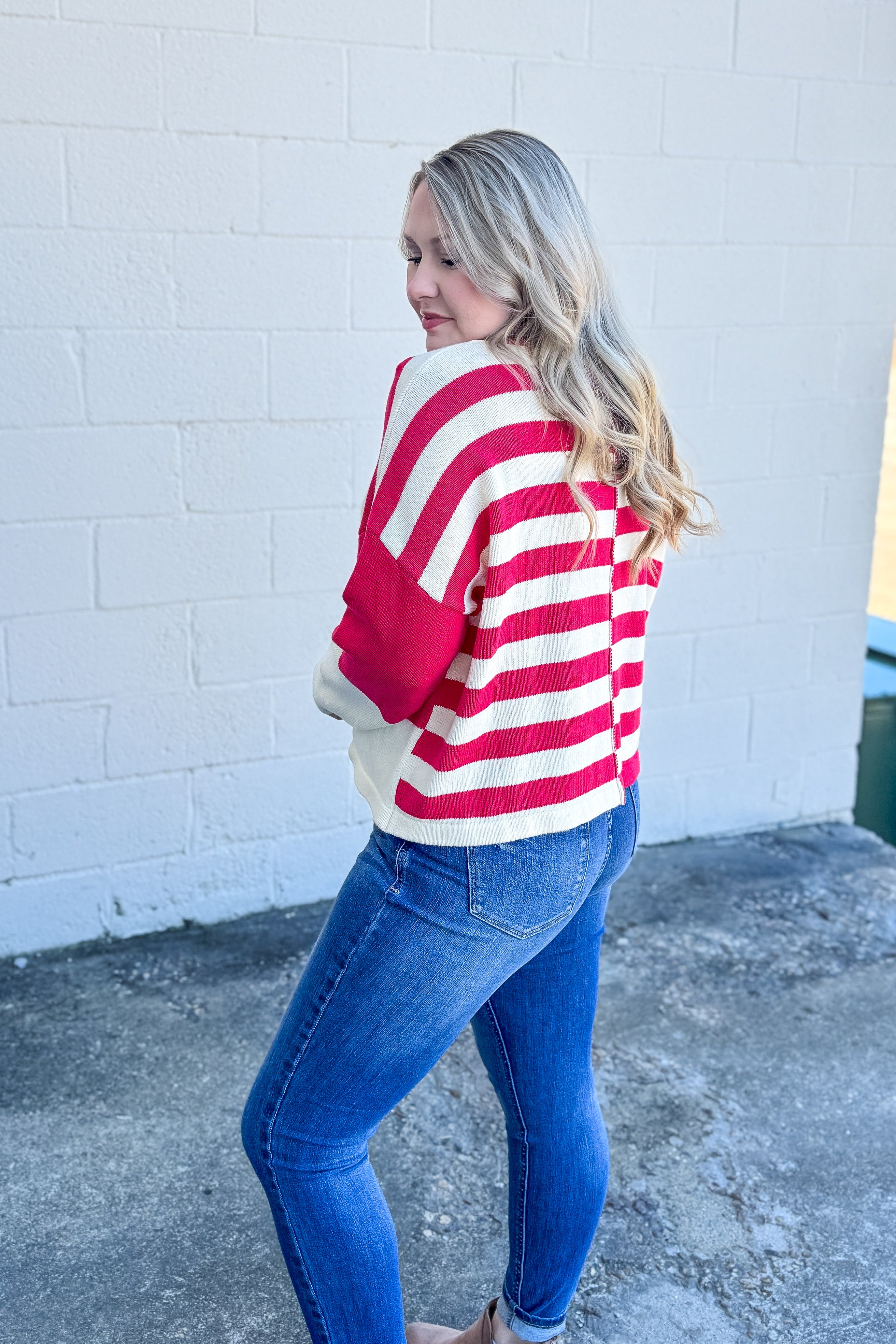 Cherry On Top Color Block Sweater Top