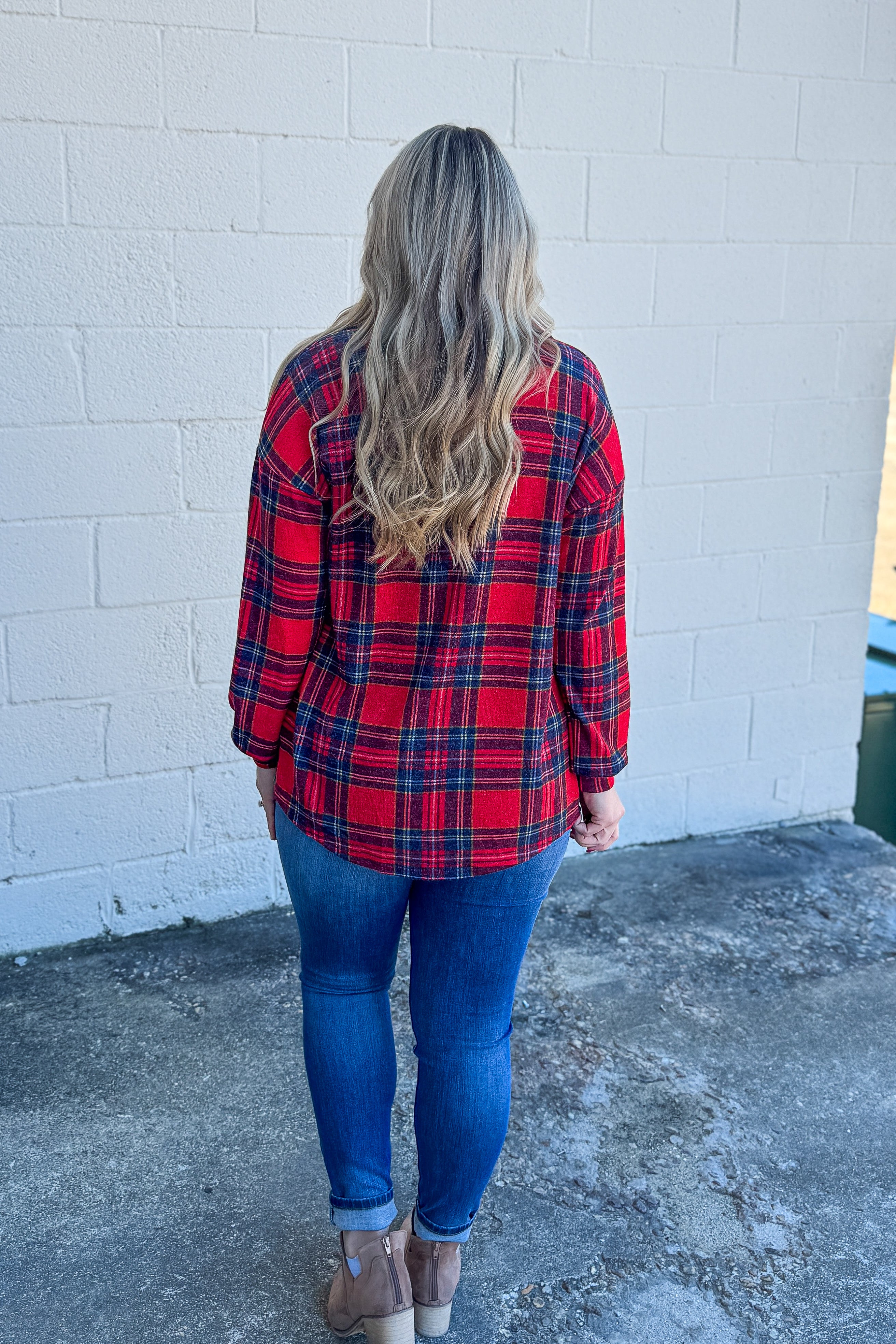 Cabin Retreat Plaid Button Down Top