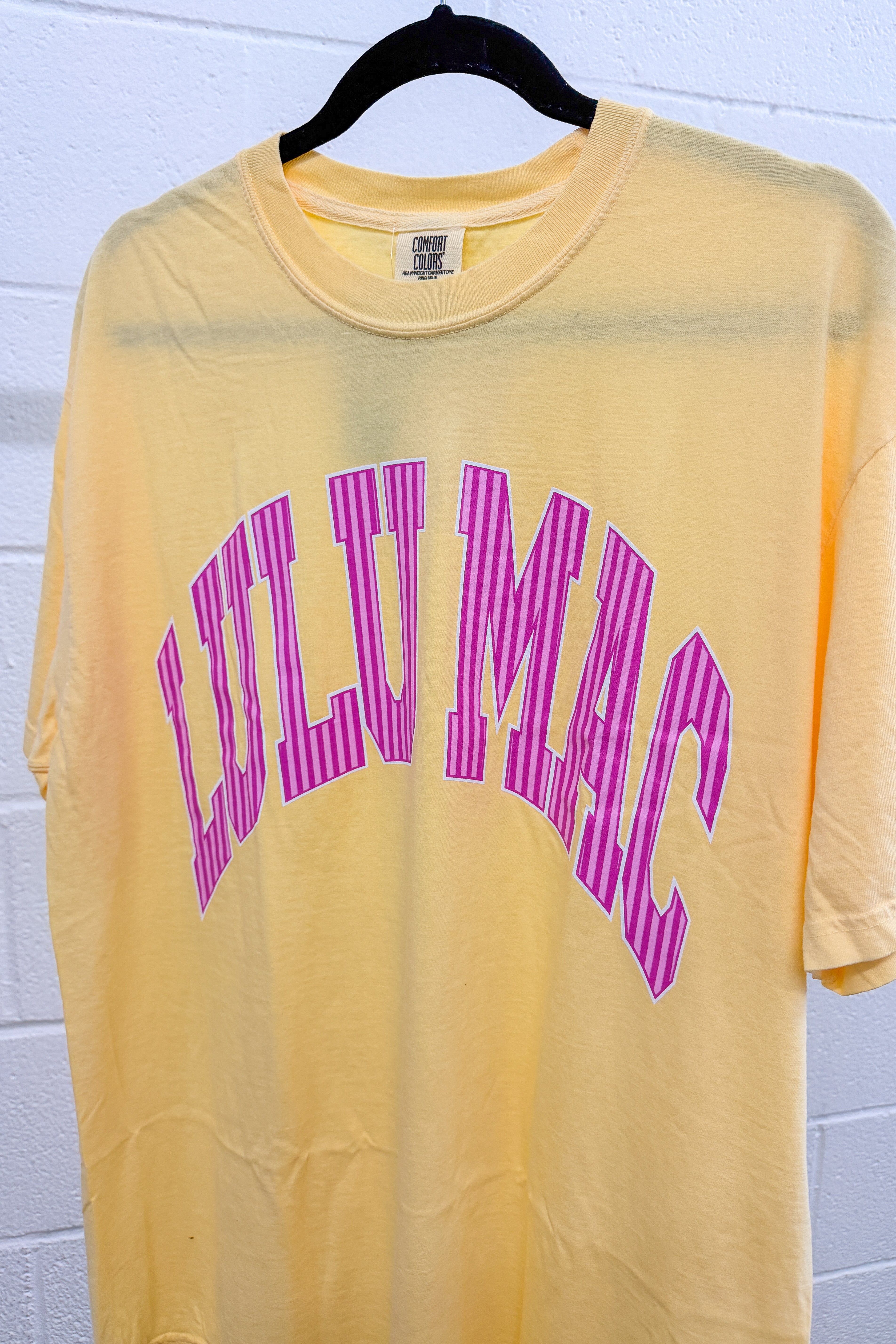 Pink Stripe Lulu Mac Logo Tee, Butter