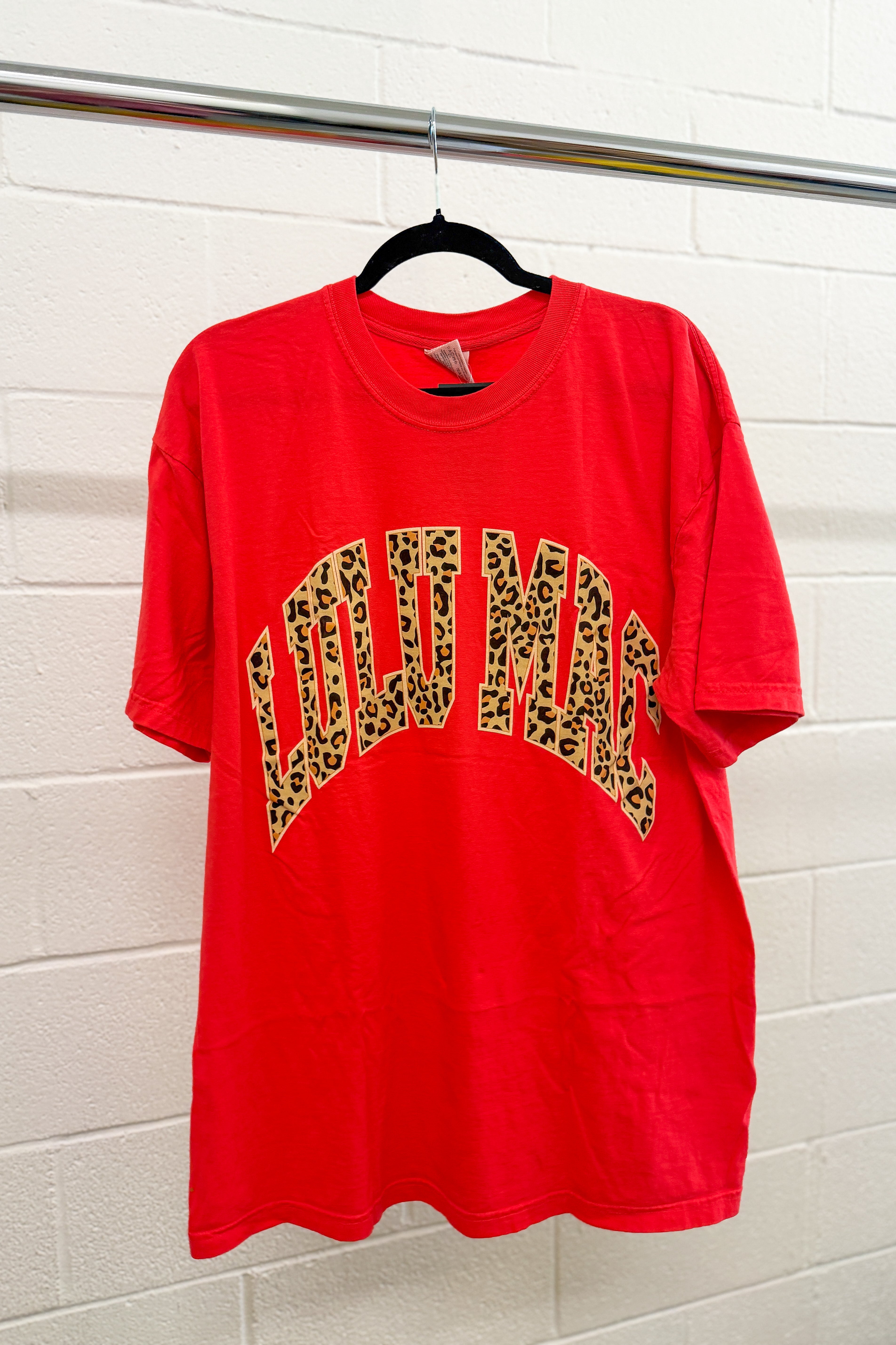 Leopard Lulu Mac Logo Tee, Paprika