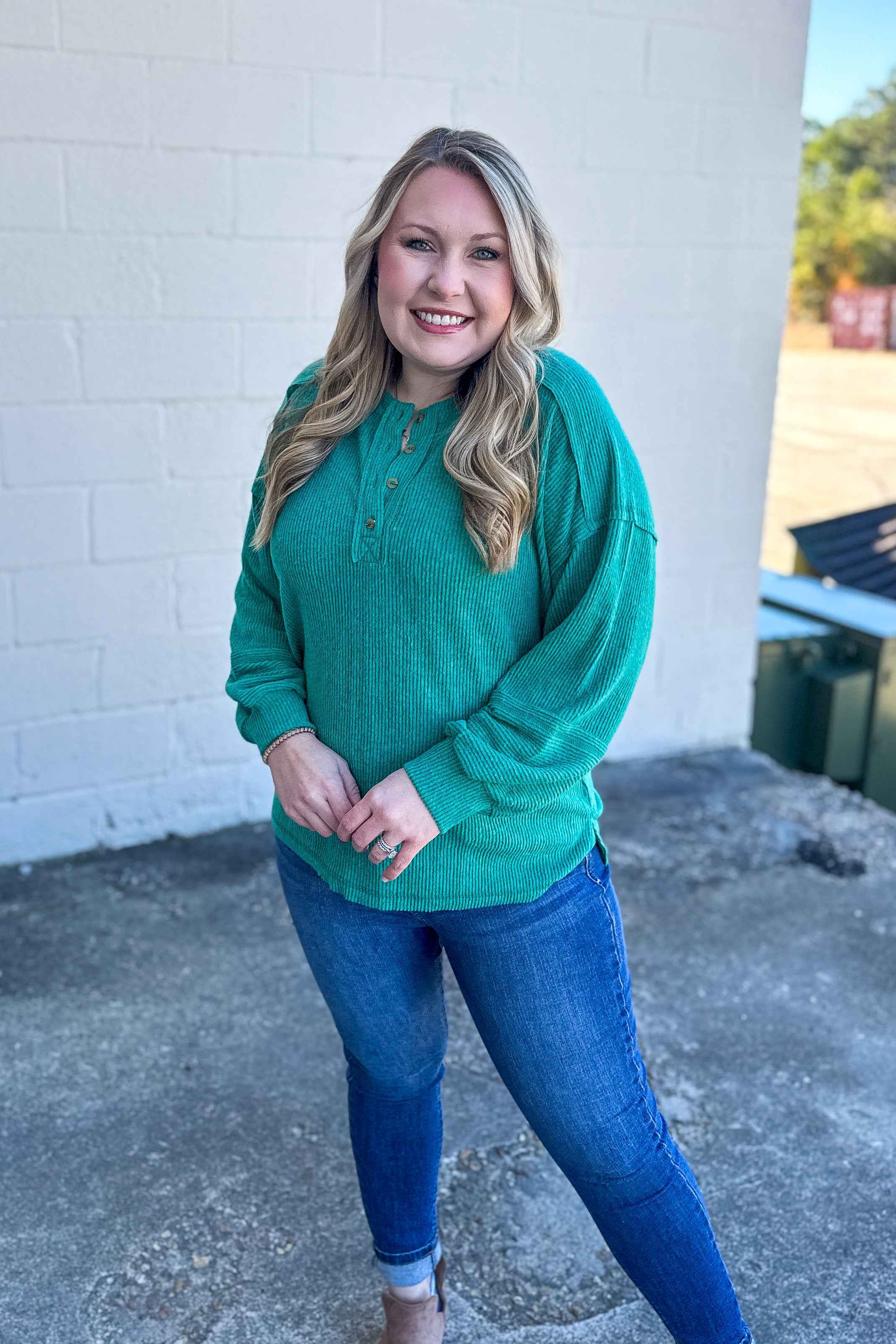 The Alexa Henley Top, Green