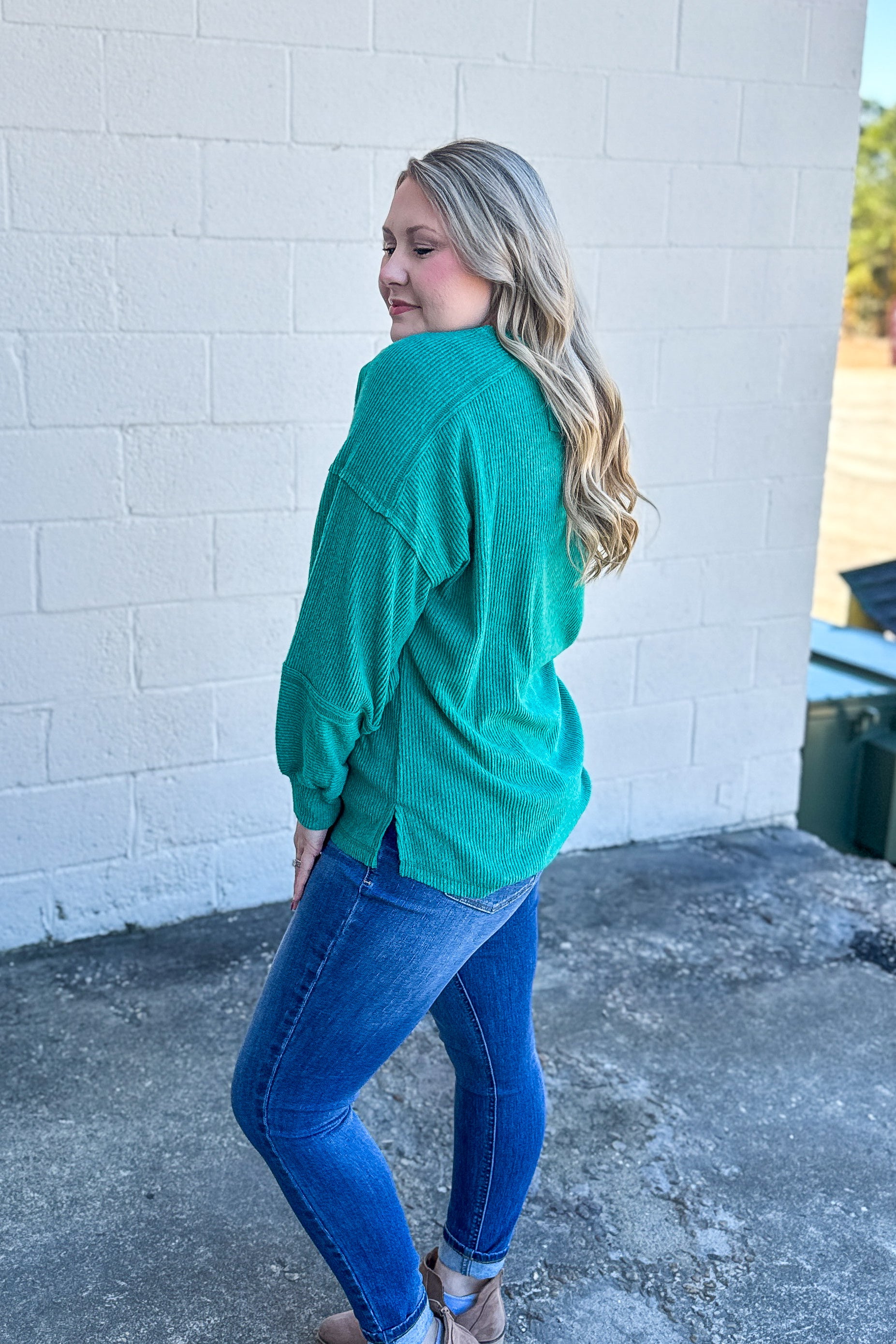 The Alexa Henley Top, Green