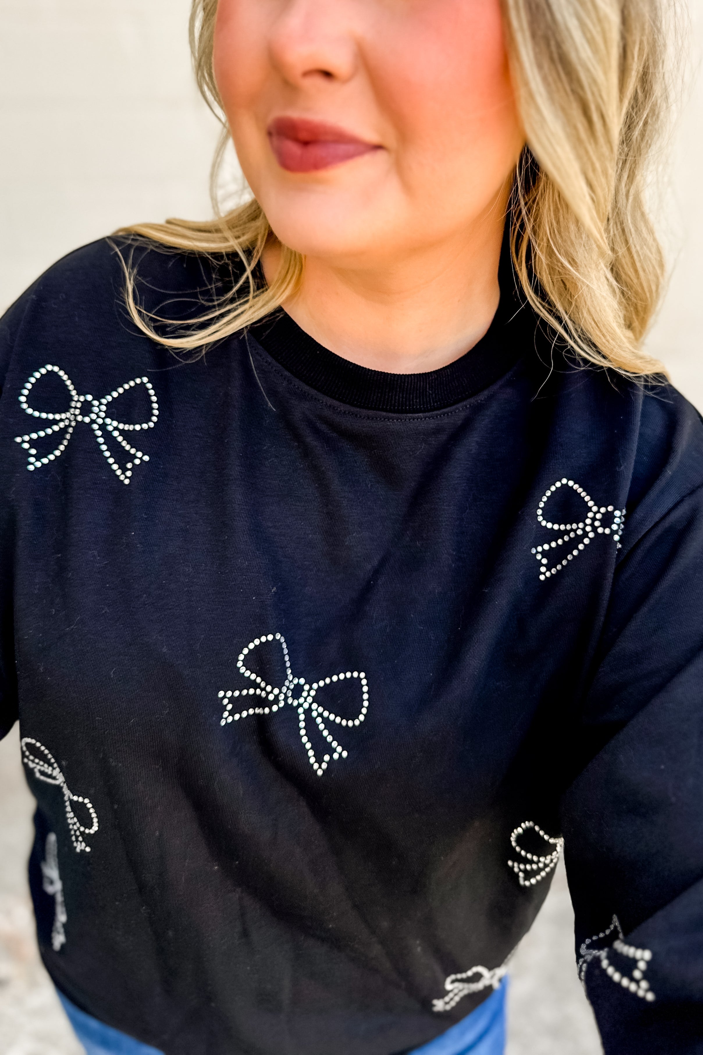 Sparkle & Bow Sweatshirt Top