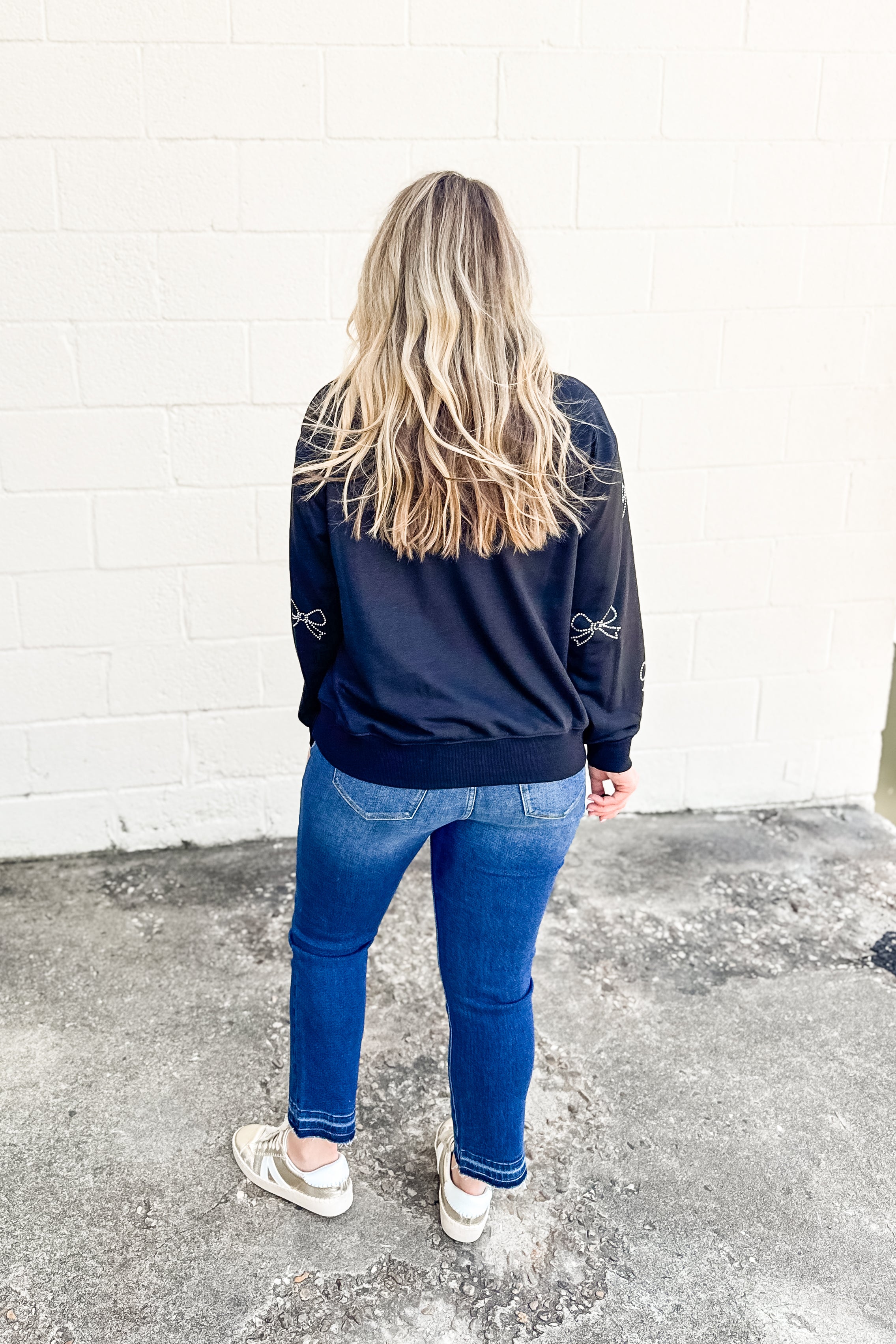 Sparkle & Bow Sweatshirt Top