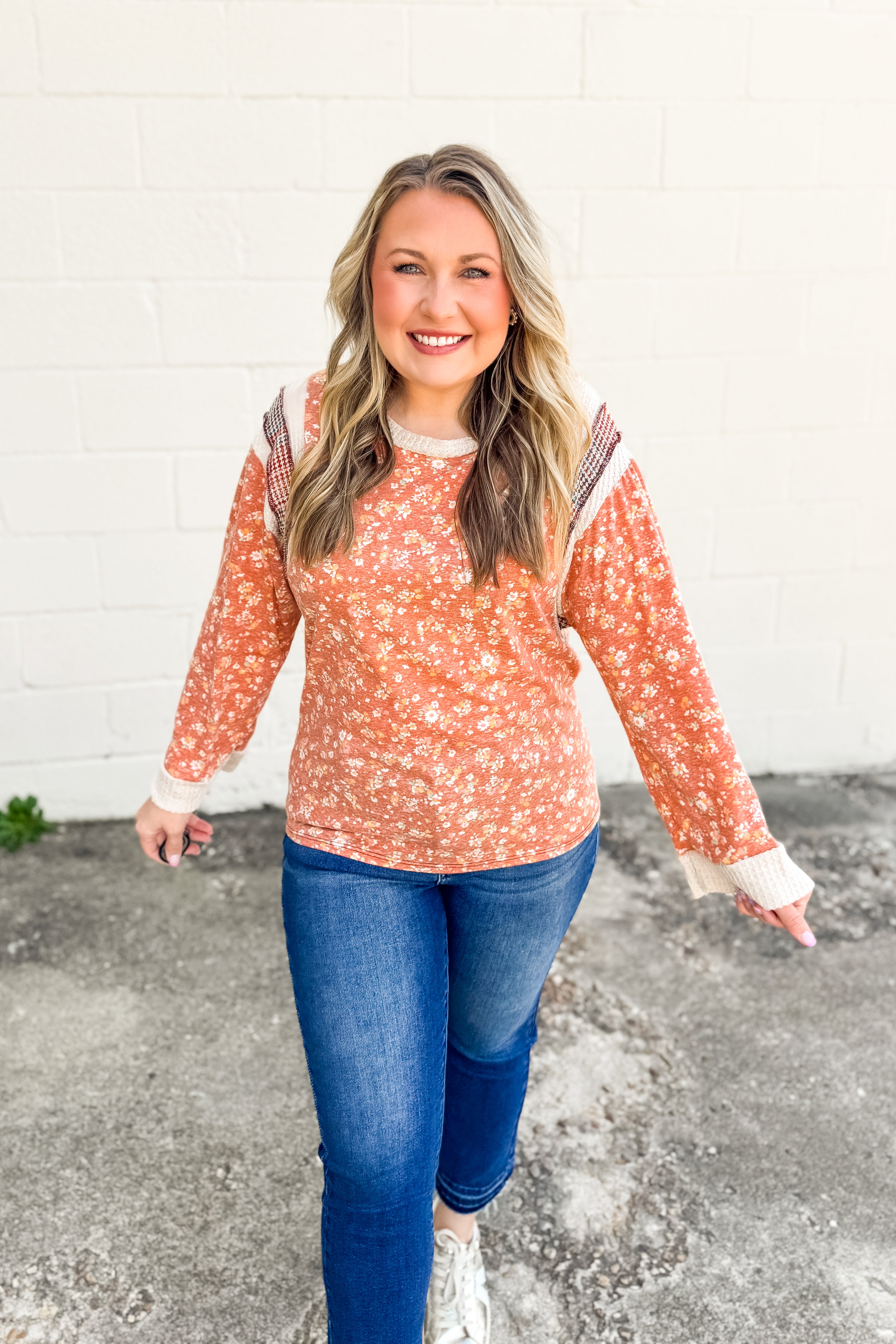 Chai Petals Floral Mix Print Top
