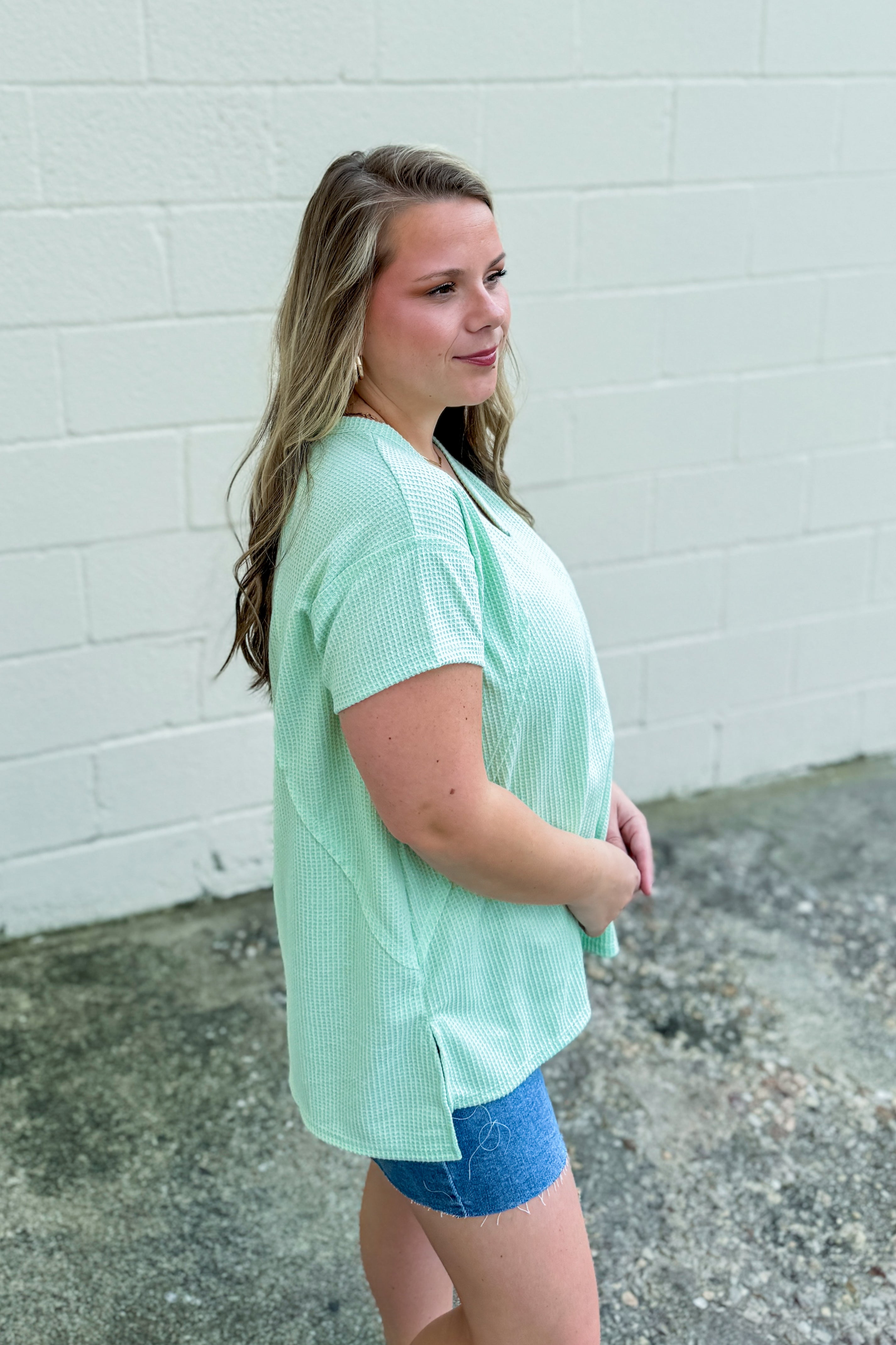 Cole V-Neck Dolman Top, Sage