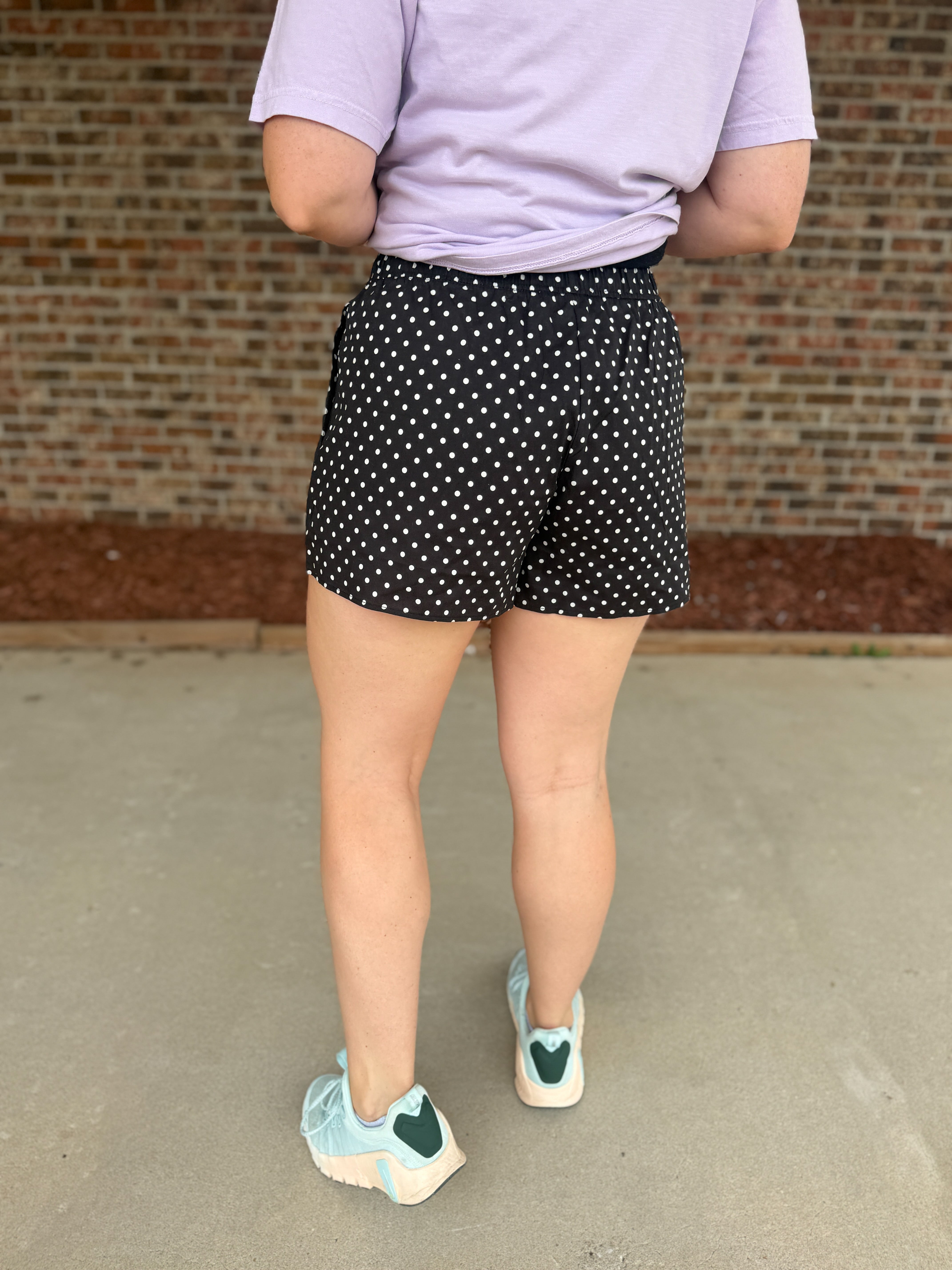 Lulu Mac Mini Polka Dot Boxer Shorts, Black