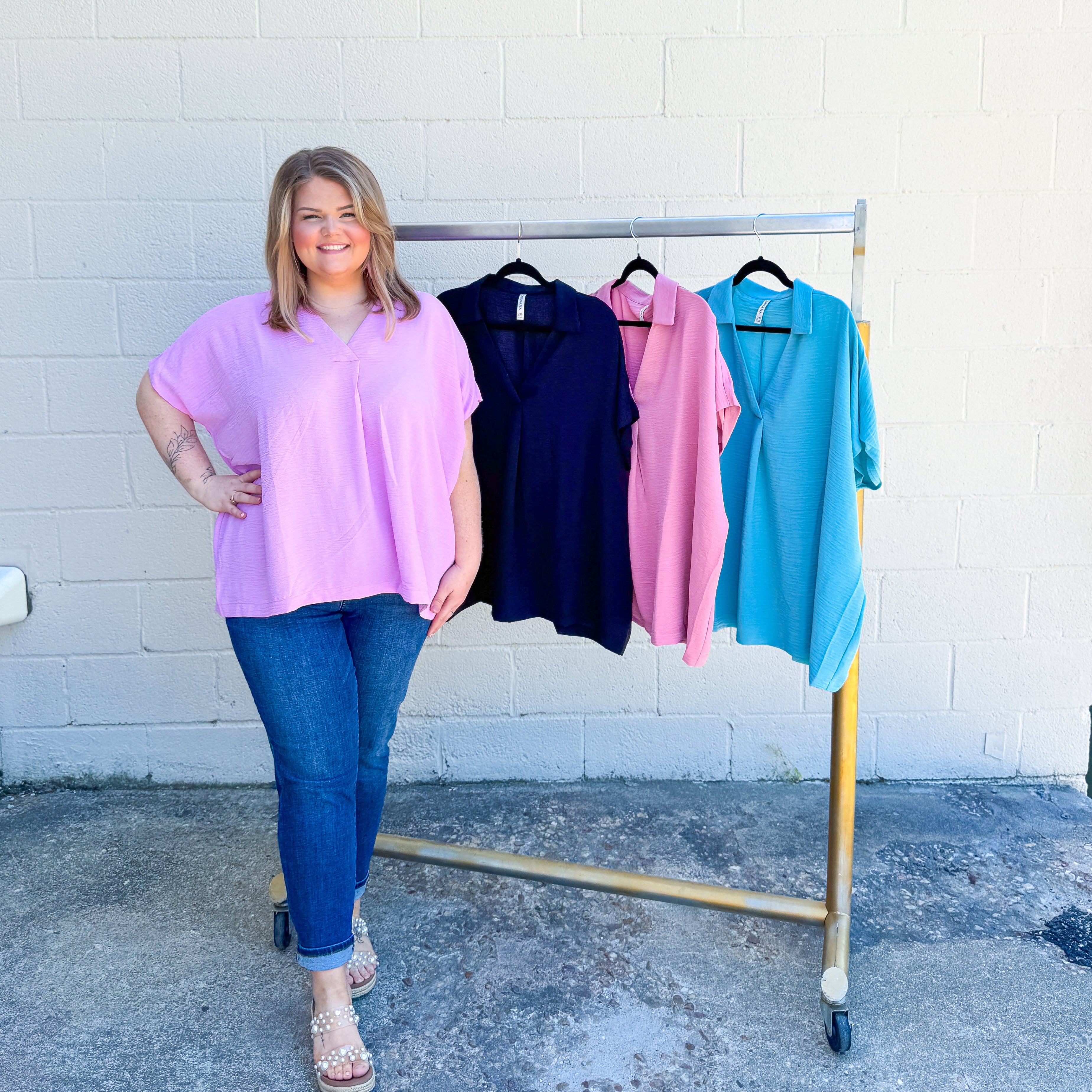 Simplified Style Top, Light Rose