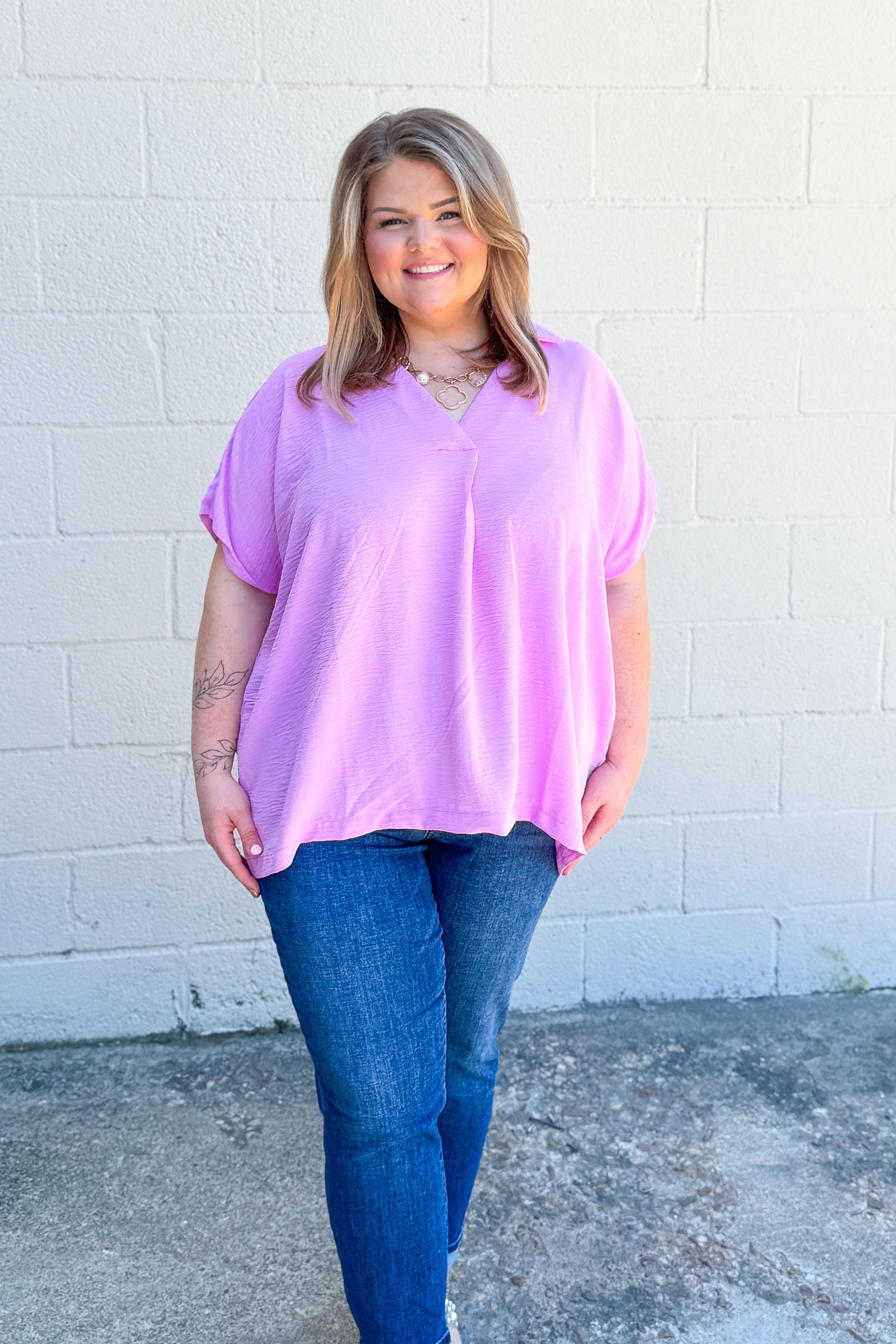 Simplified Style Top, Light Rose