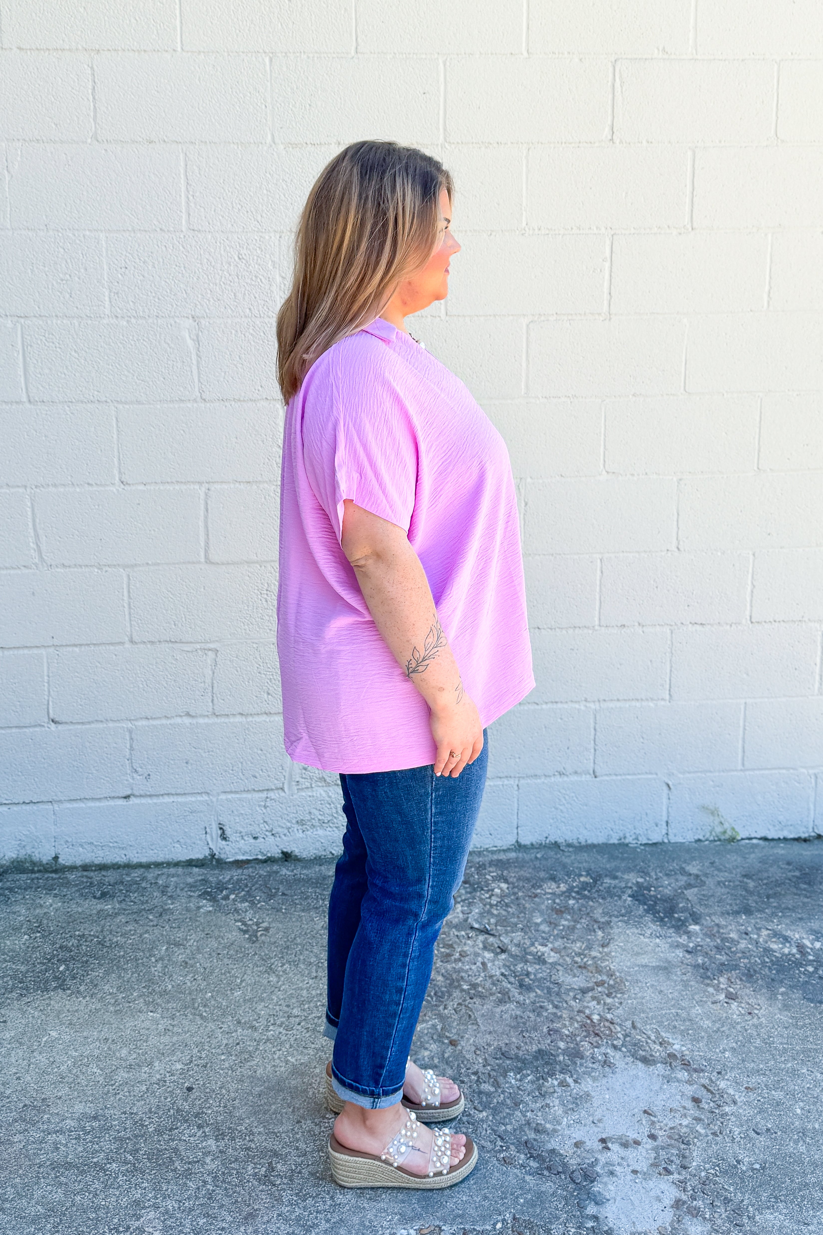Simplified Style Top, Light Rose