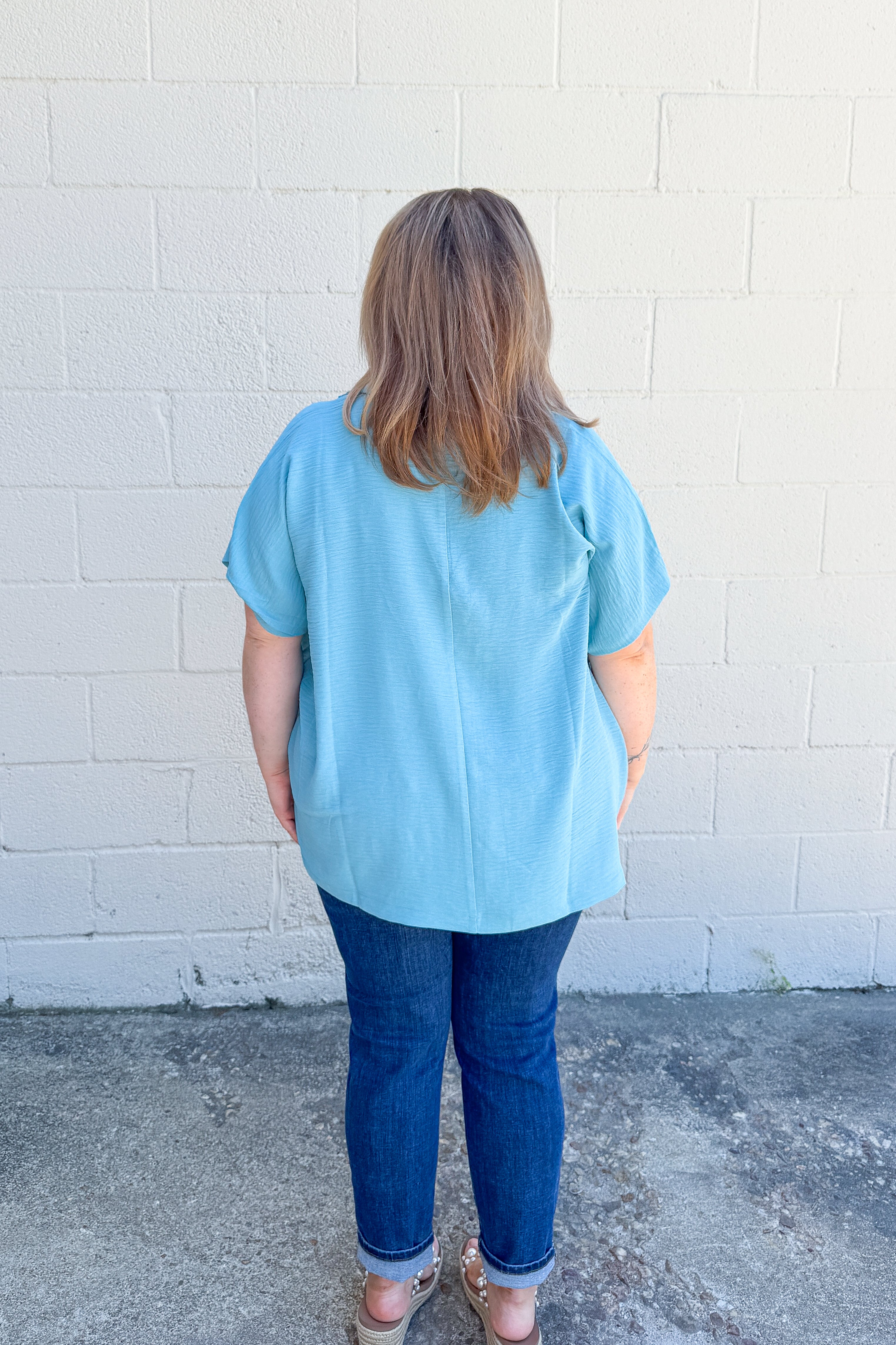 Simplified Style Top, Dusty Teal